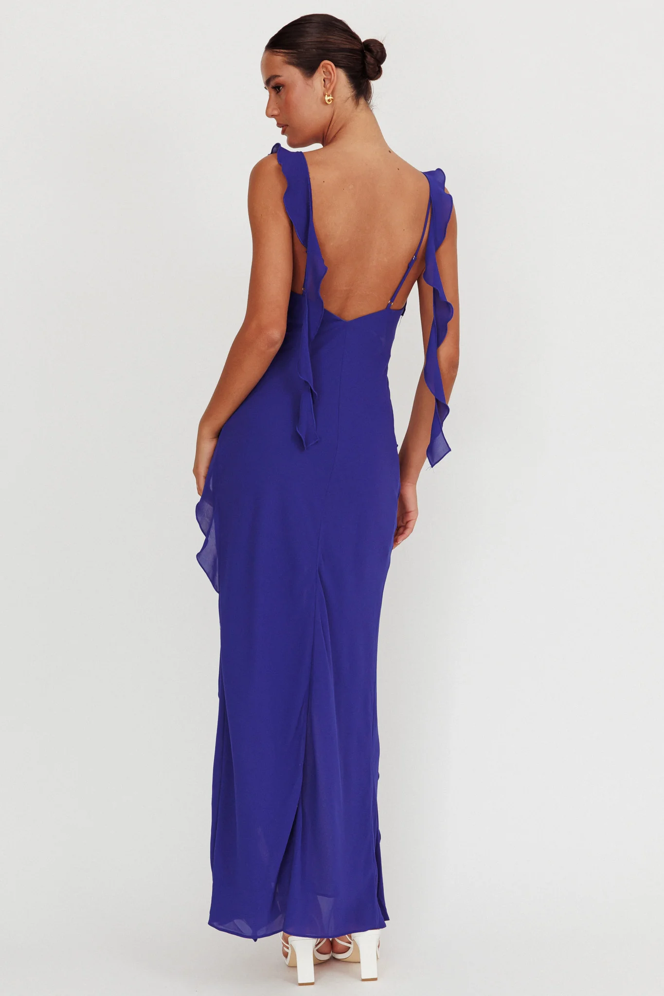 Joyride Ruffle Maxi Dress Royal Blue - Image 3