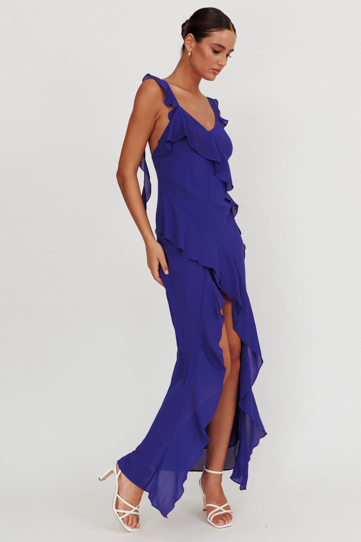 Joyride Ruffle Maxi Dress Royal Blue - Image 6