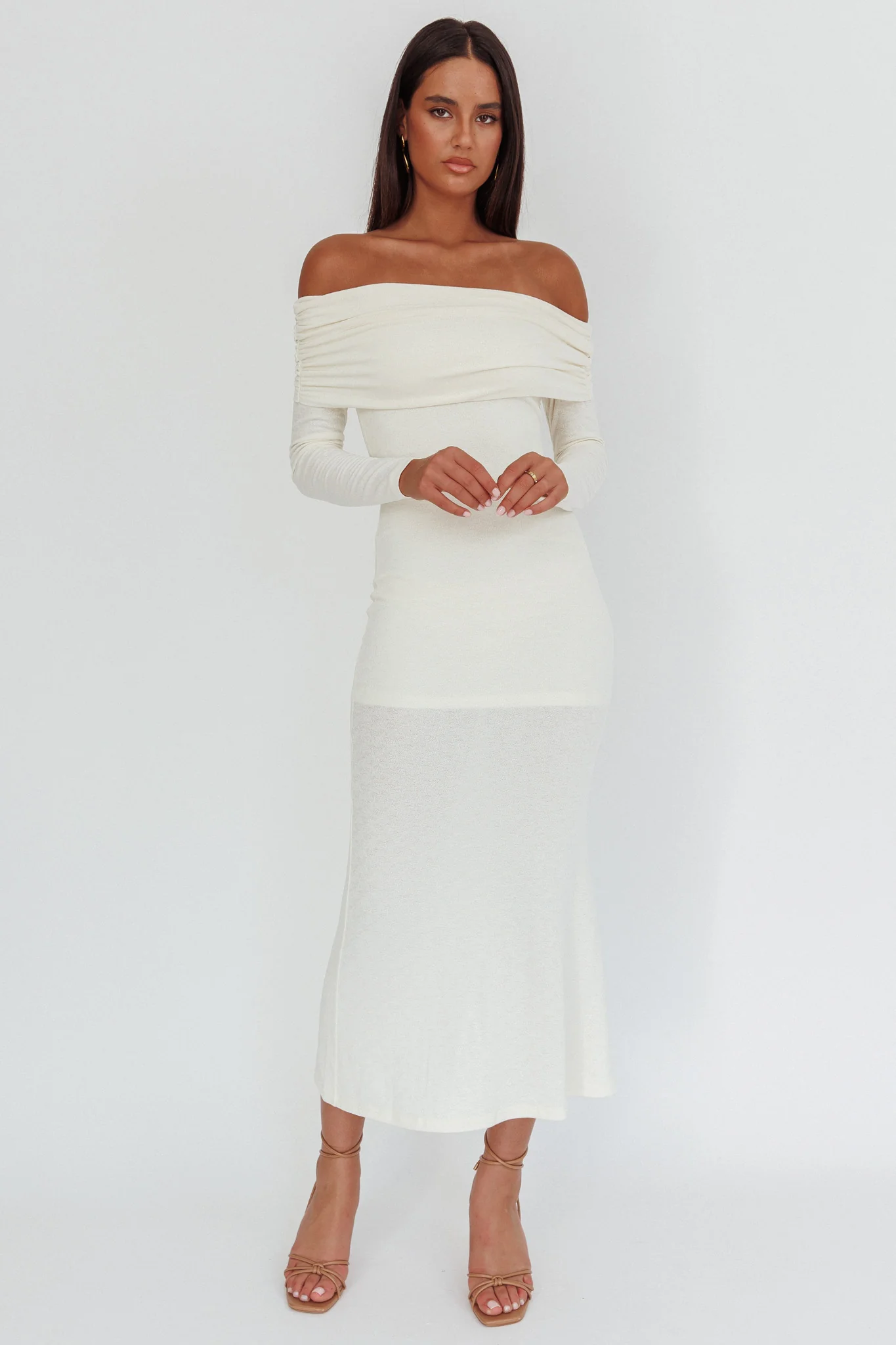 Juju Off-Shoulder Maxi Dress White - Image 4