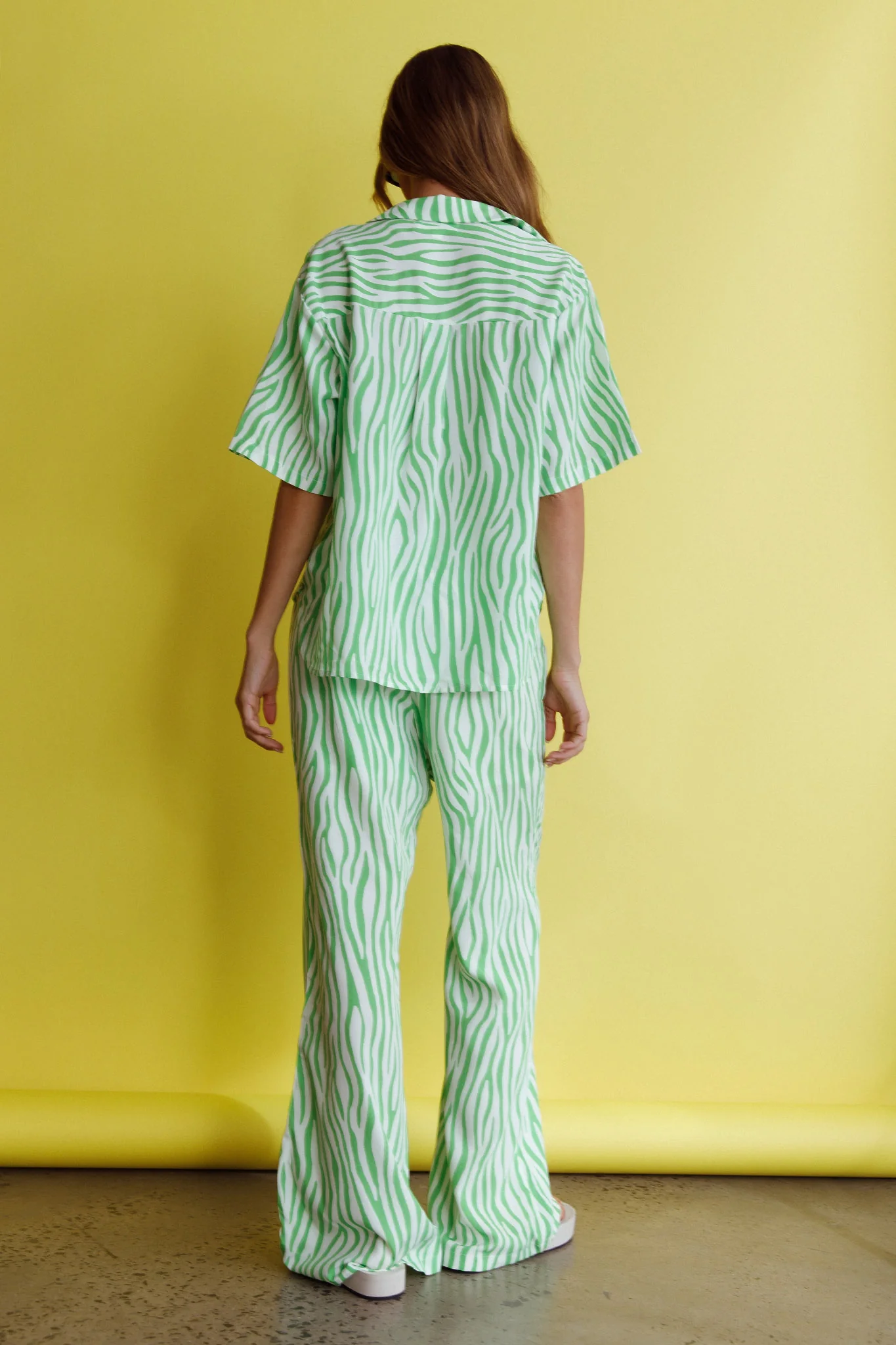 Just A Hunch Button Shirt Zebra Green - Image 2