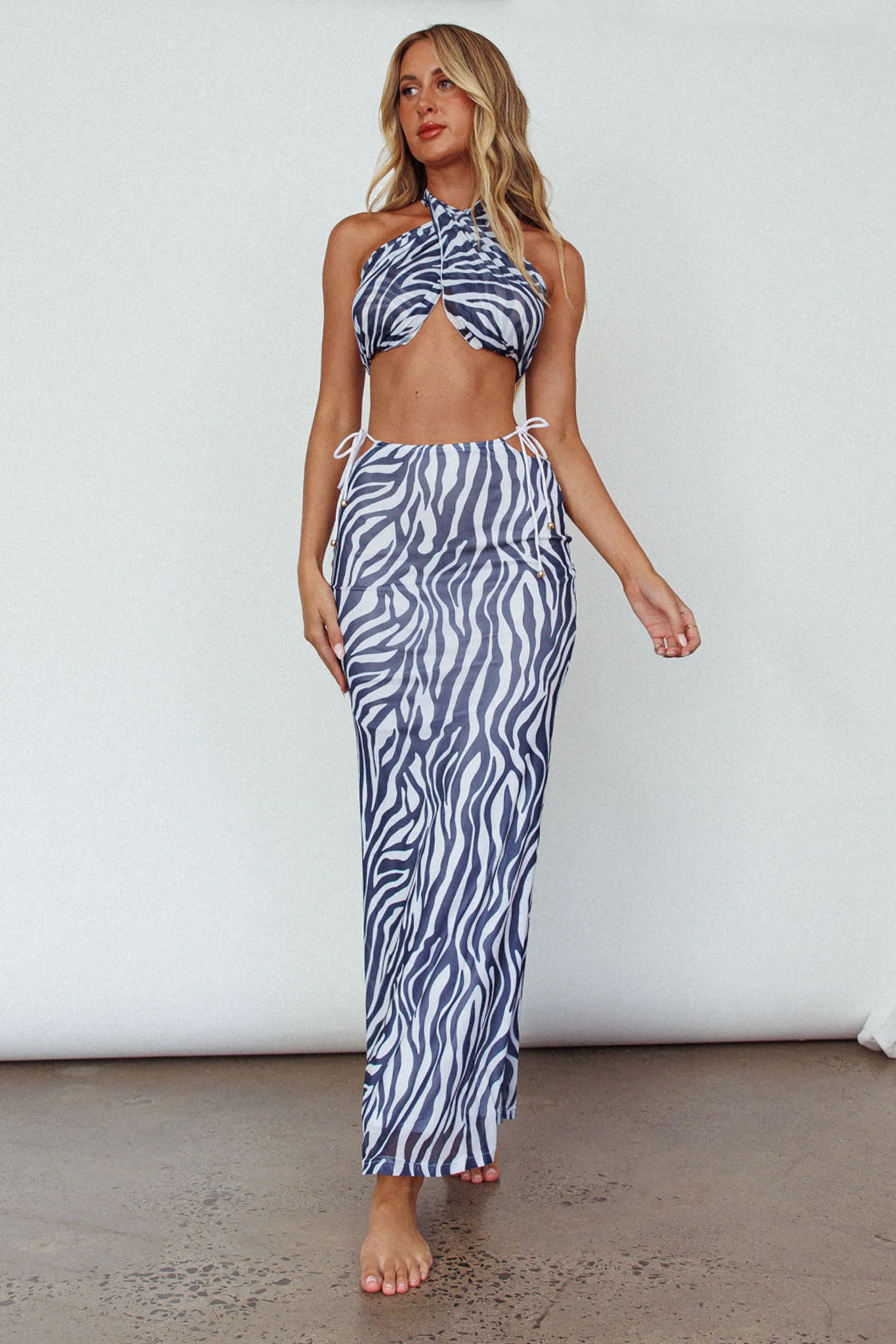 Just Like That Multiway Midi Dress & Scarf Navy - Image 7