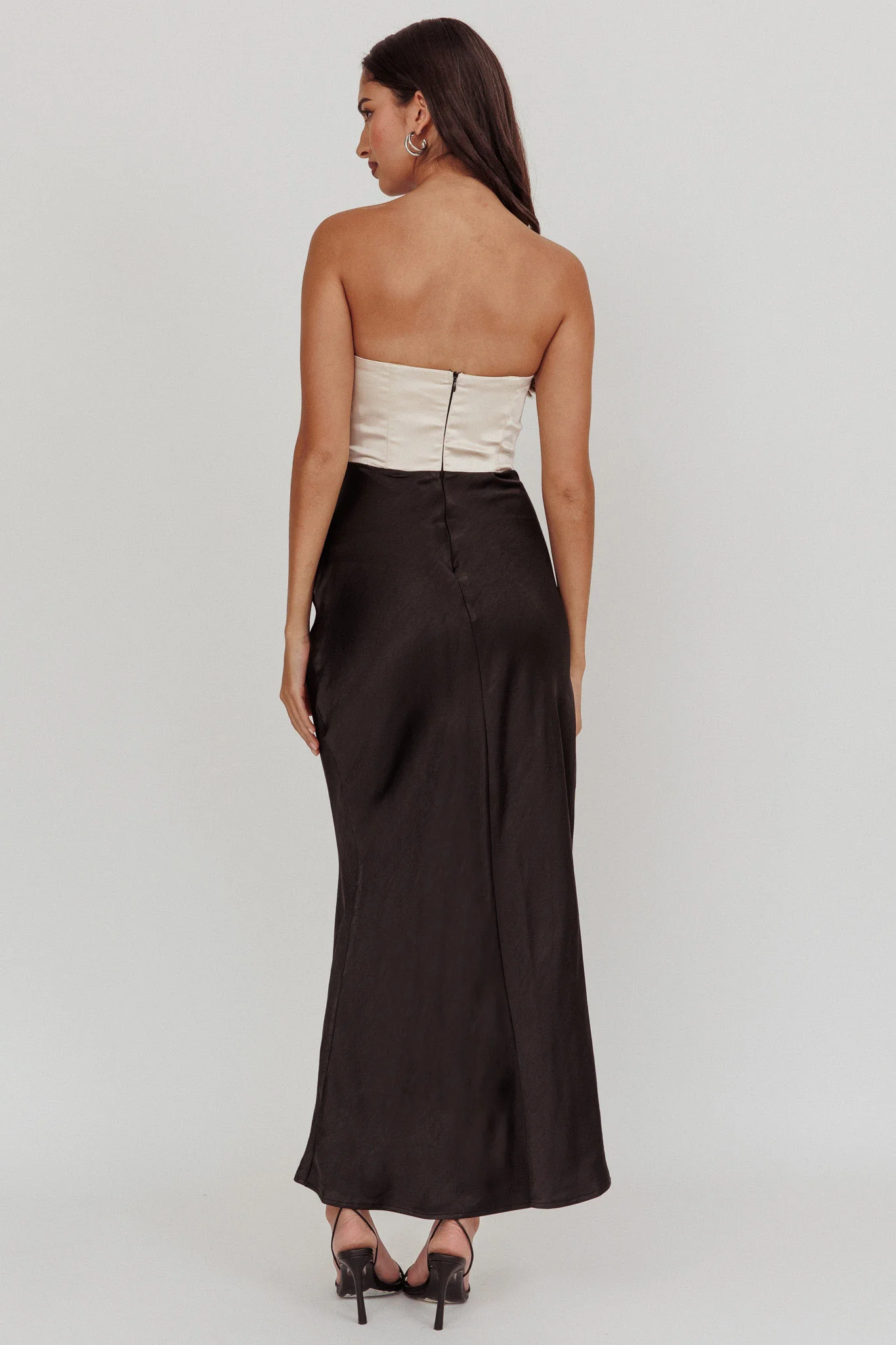 Kamillia Strapless Split Maxi Dress Black - Image 3