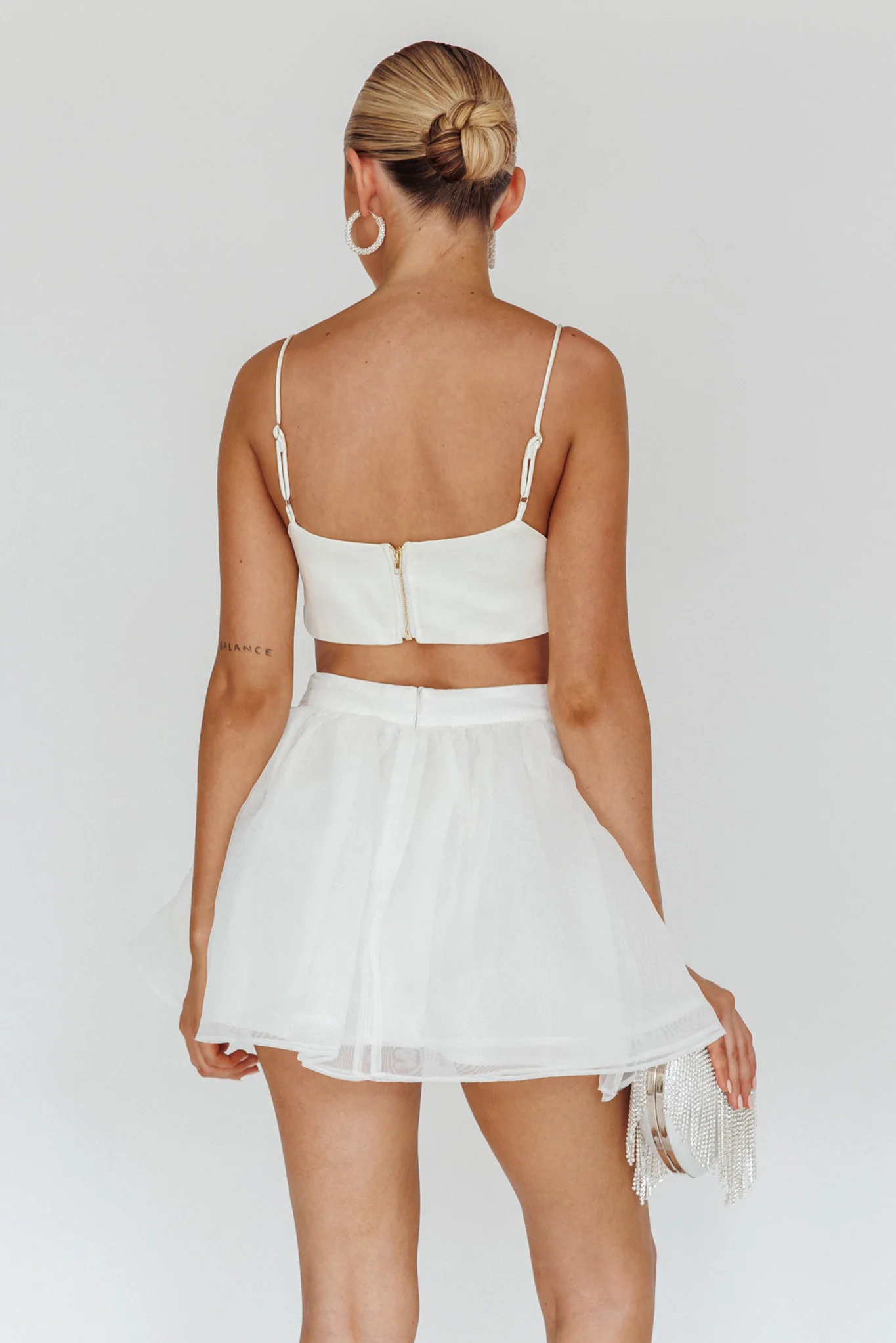 Karrie Layered Ballet Mini Skirt White - Image 2