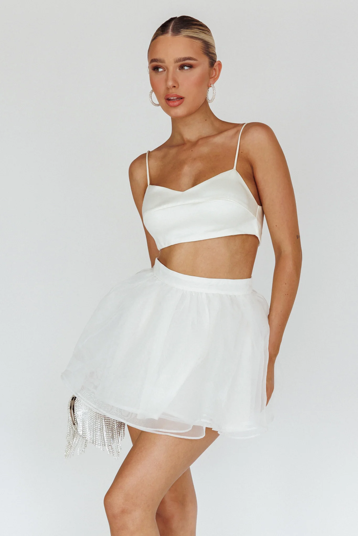 Karrie Layered Ballet Mini Skirt White - Image 7