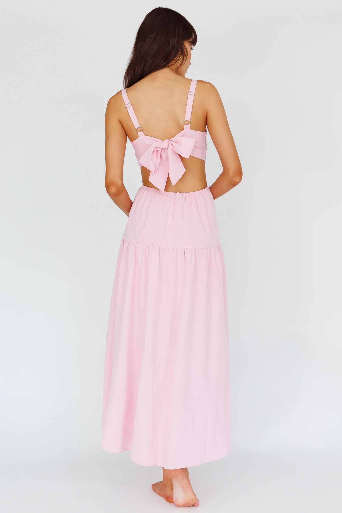 Kassi Gathered Bodice Maxi Dress Blush - Image 2