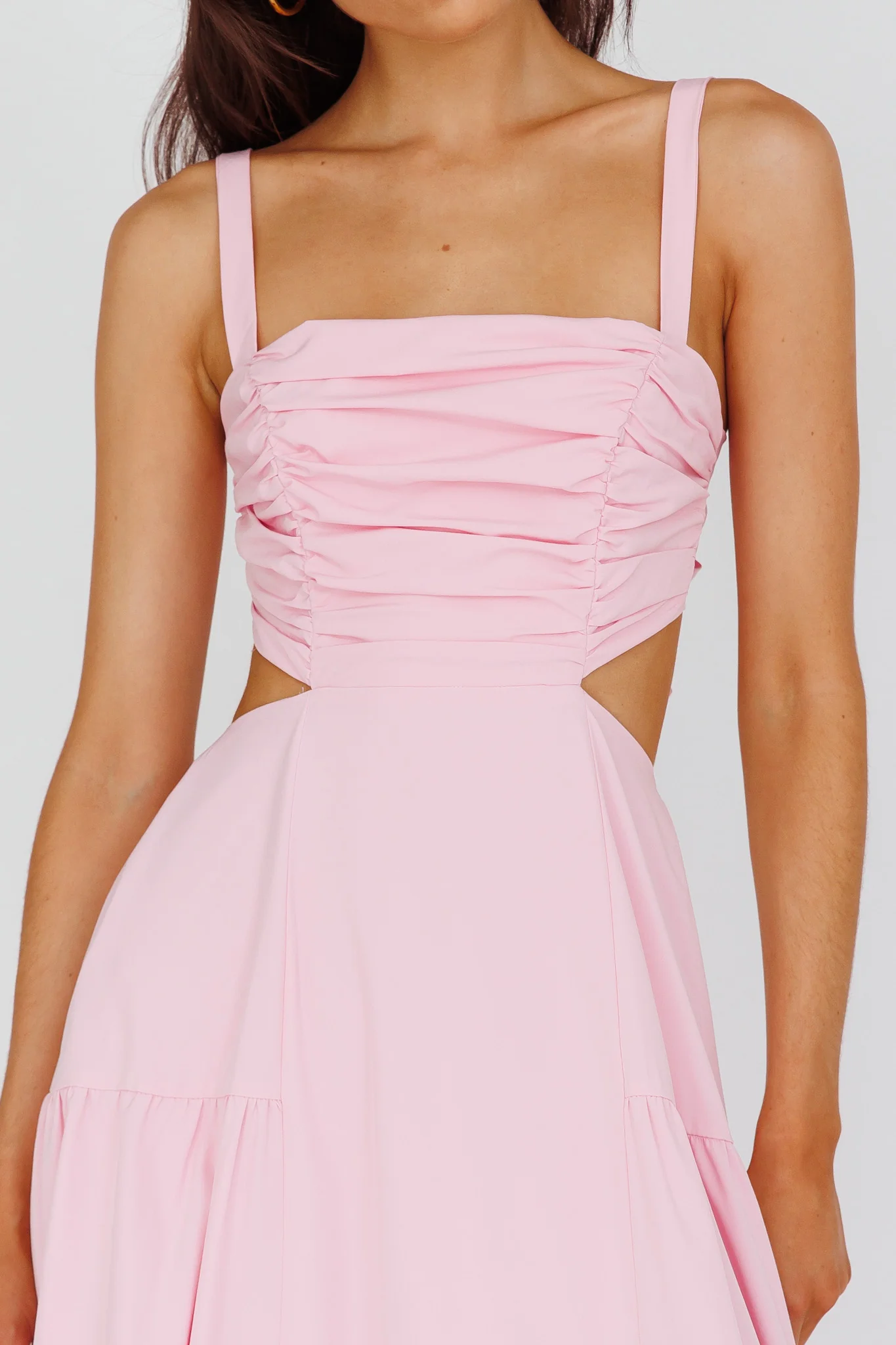 Kassi Gathered Bodice Maxi Dress Blush - Image 4