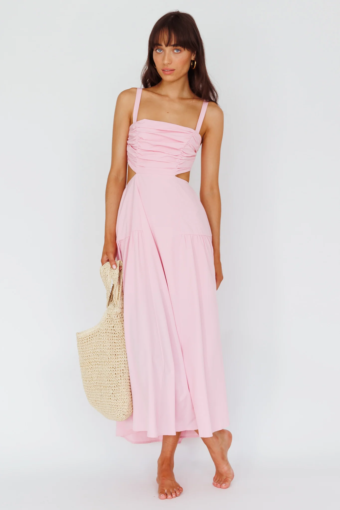 Kassi Gathered Bodice Maxi Dress Blush - Image 5