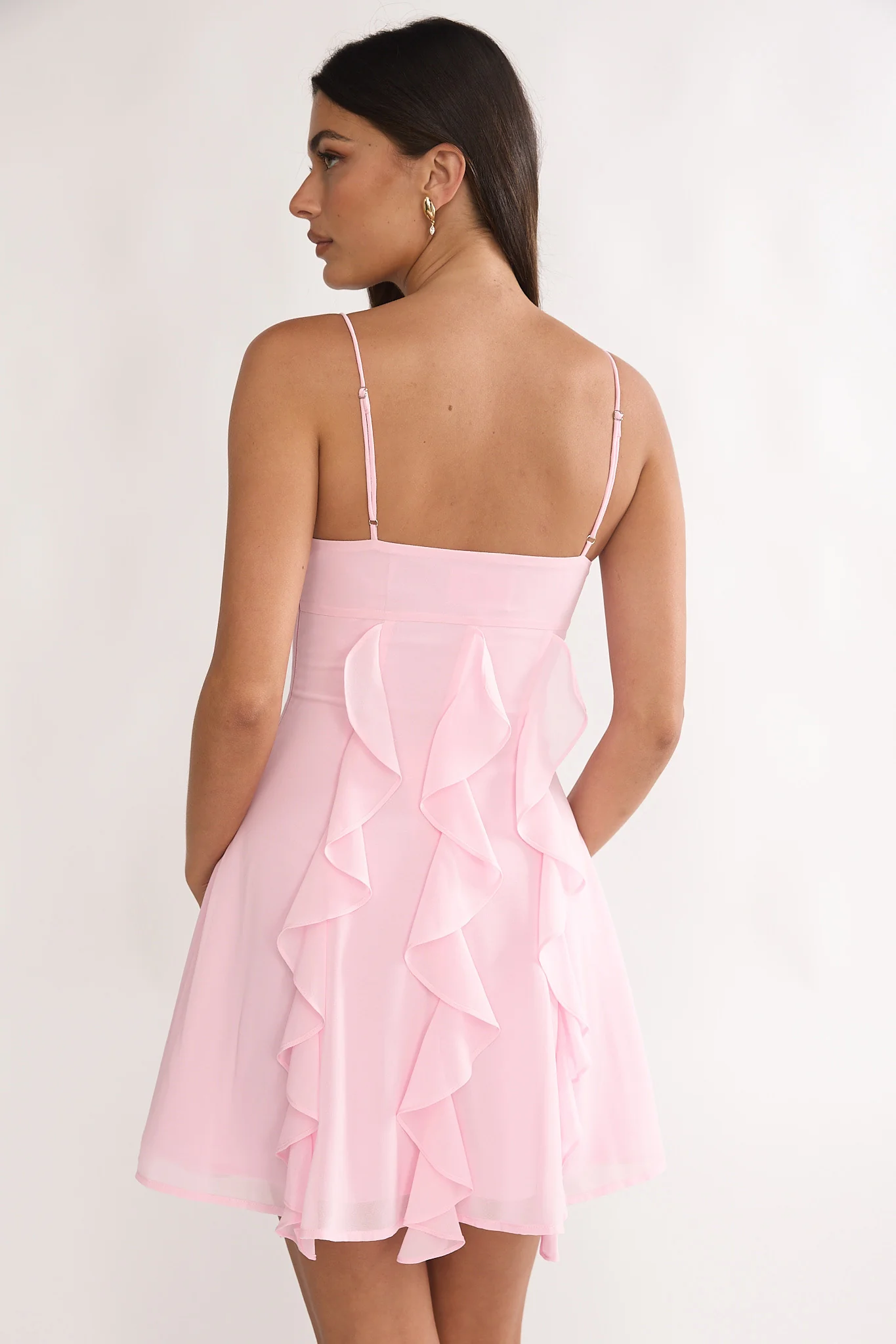 Katalia Ruffle Mini Dress Blush - Image 5