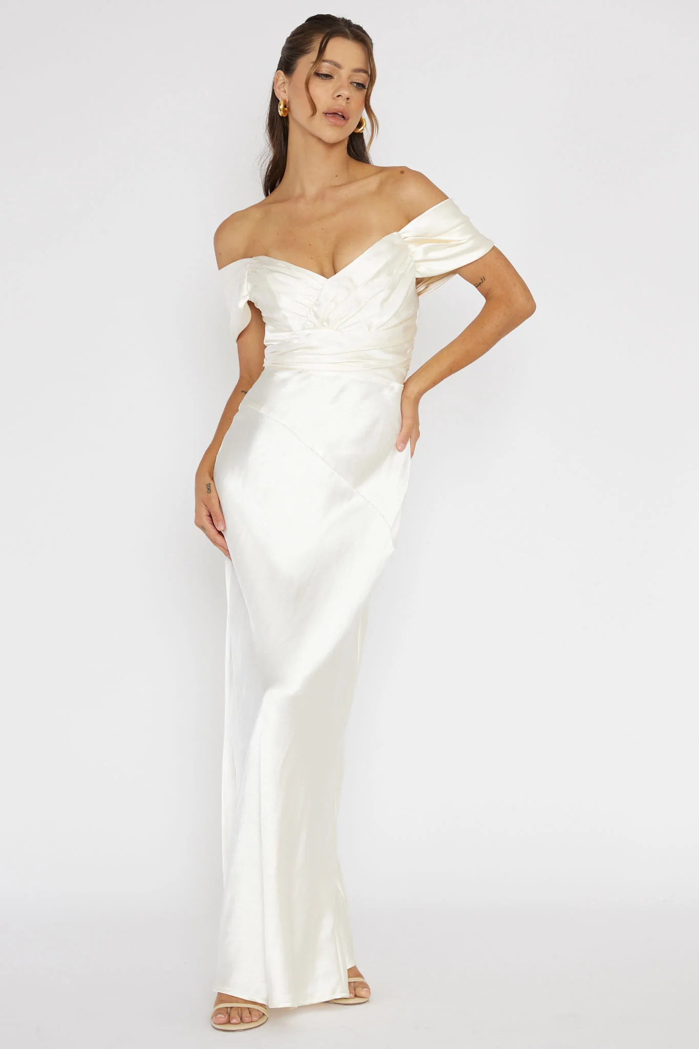 Katrina Off Shoulder Maxi Dress Butter - Image 5