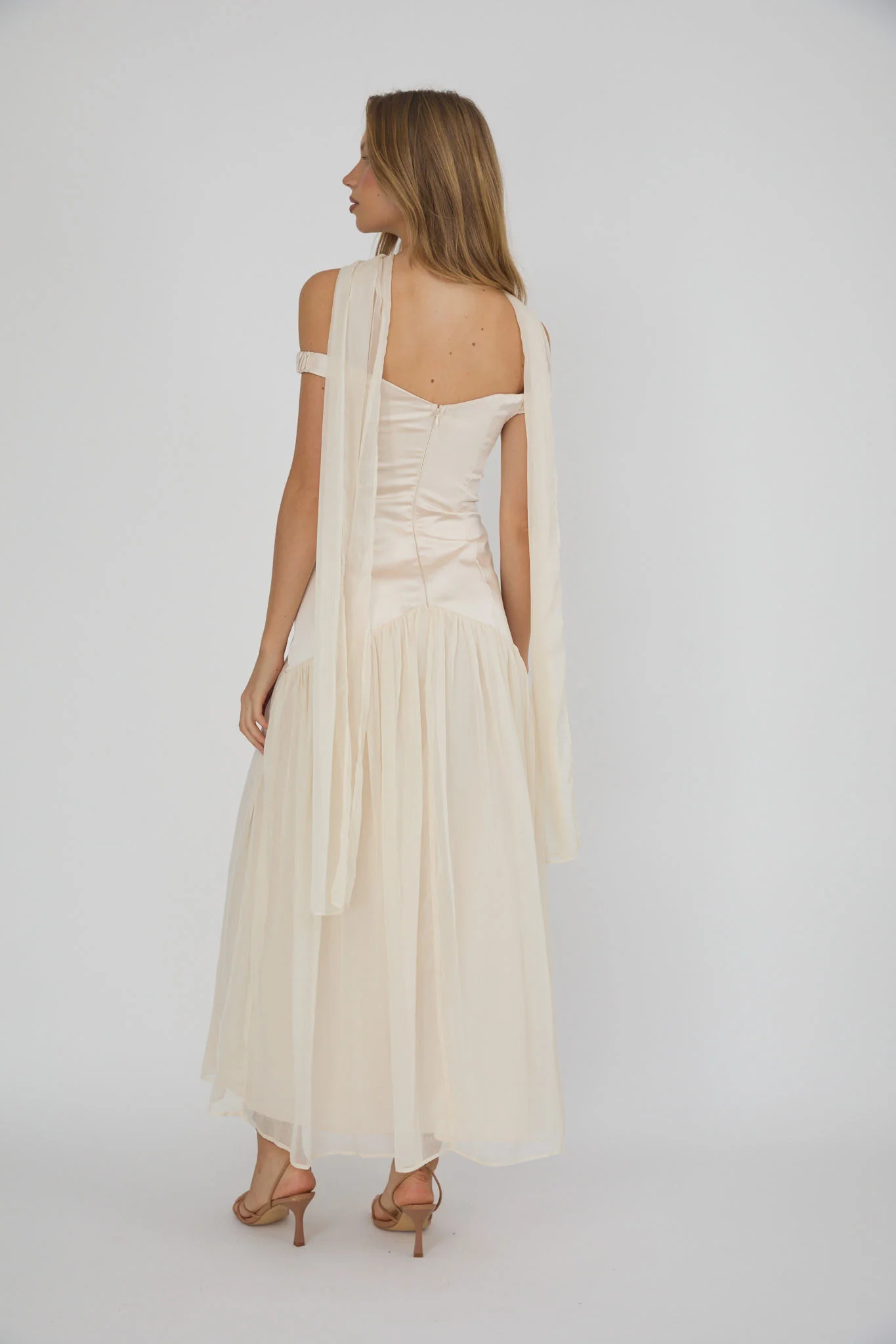 Kaycee Drop Waist Maxi Dress Champagne - Image 2