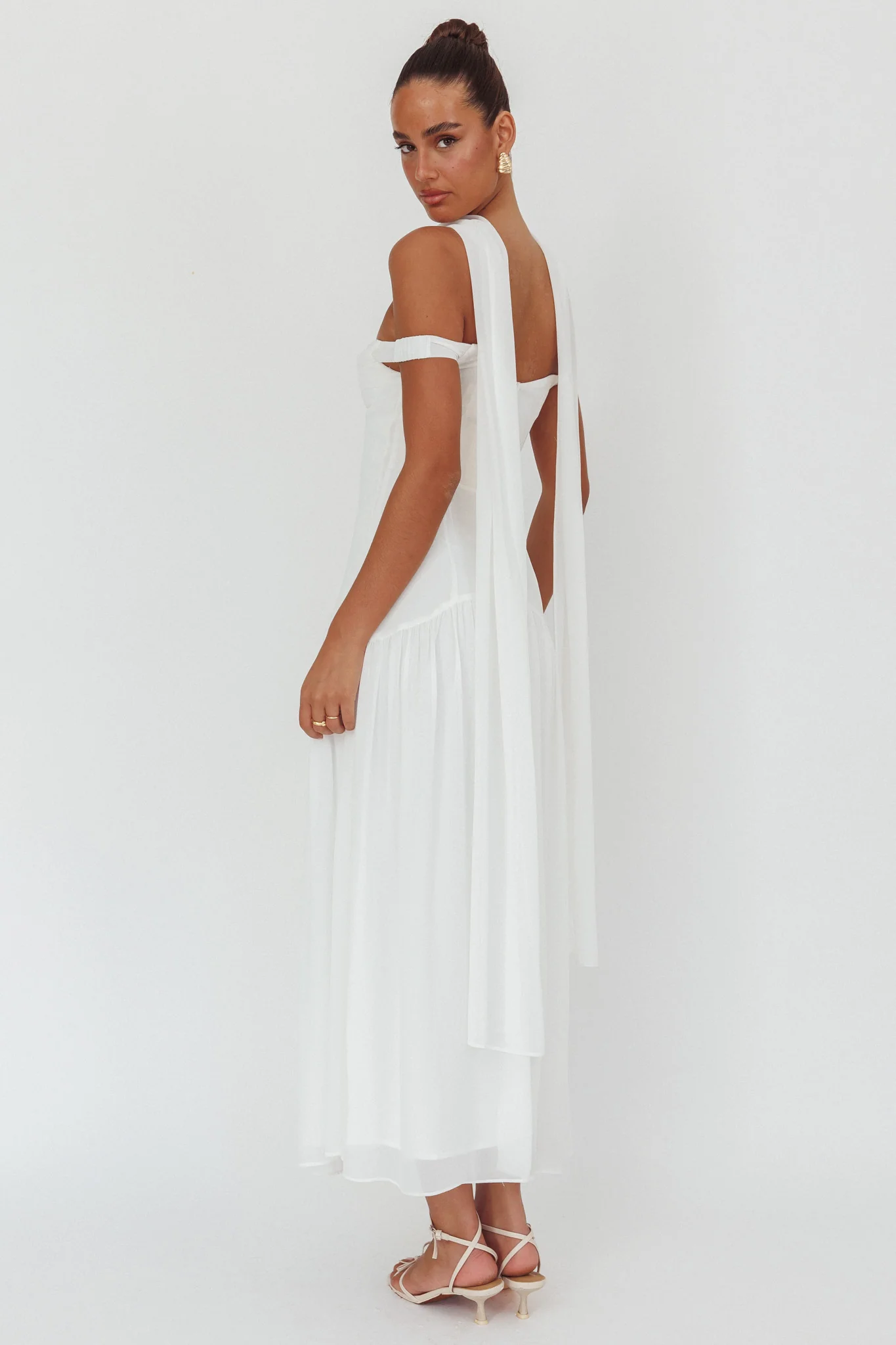 Kaycee Drop Waist Maxi Dress White - Image 2