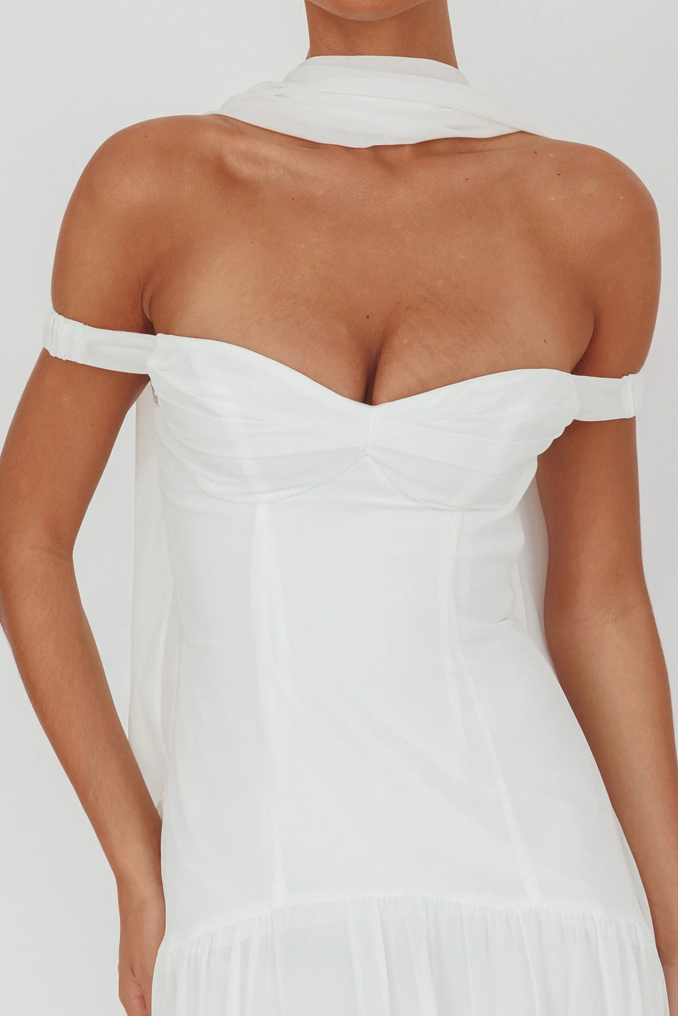 Kaycee Drop Waist Maxi Dress White - Image 3
