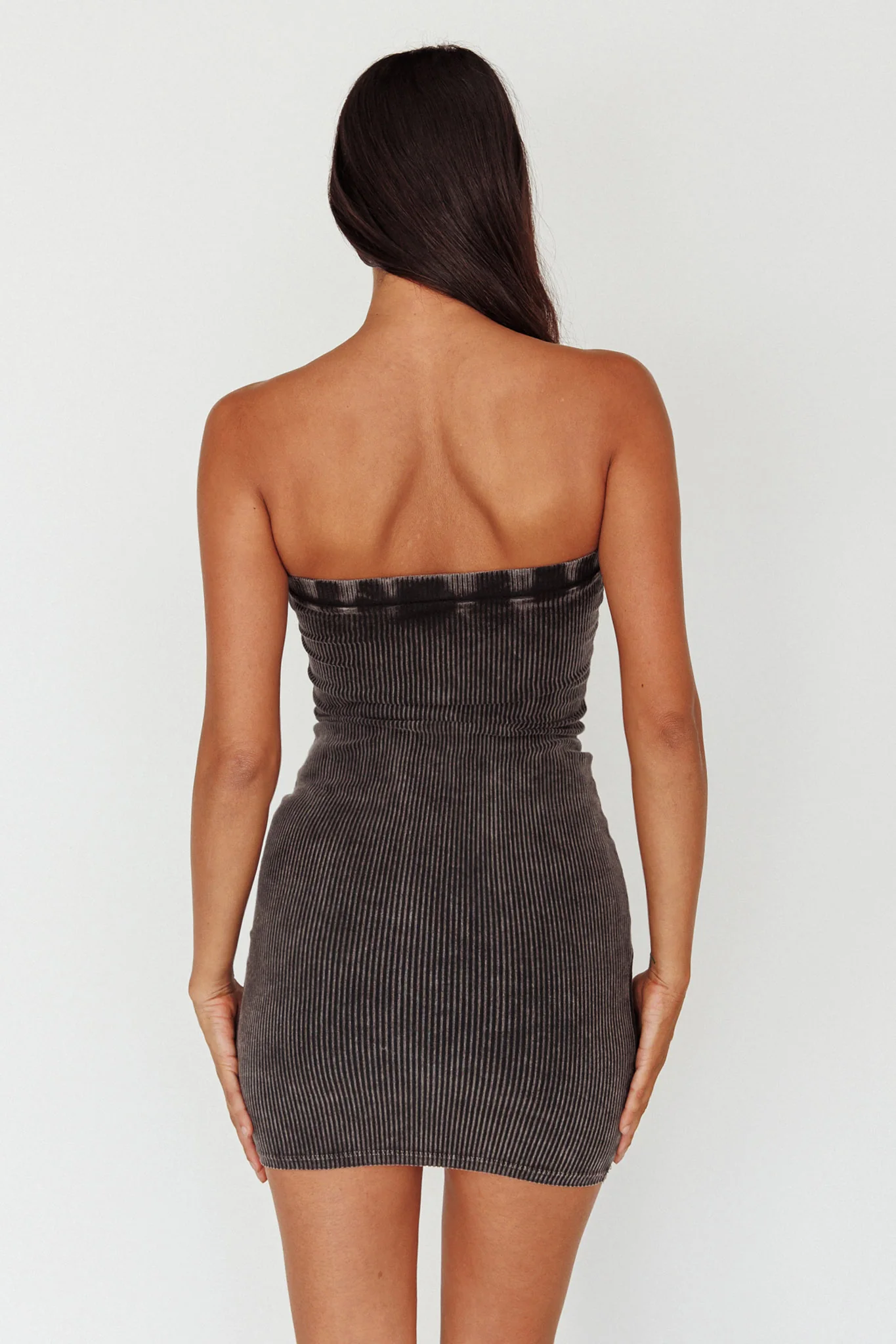 Keep Up Ribbed Bodycon Mini Dress Black - Image 2