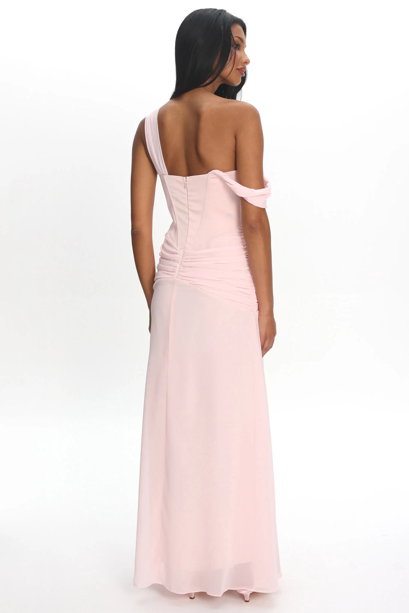 Keia Waist Sash Maxi Dress Powder Pink - Image 3