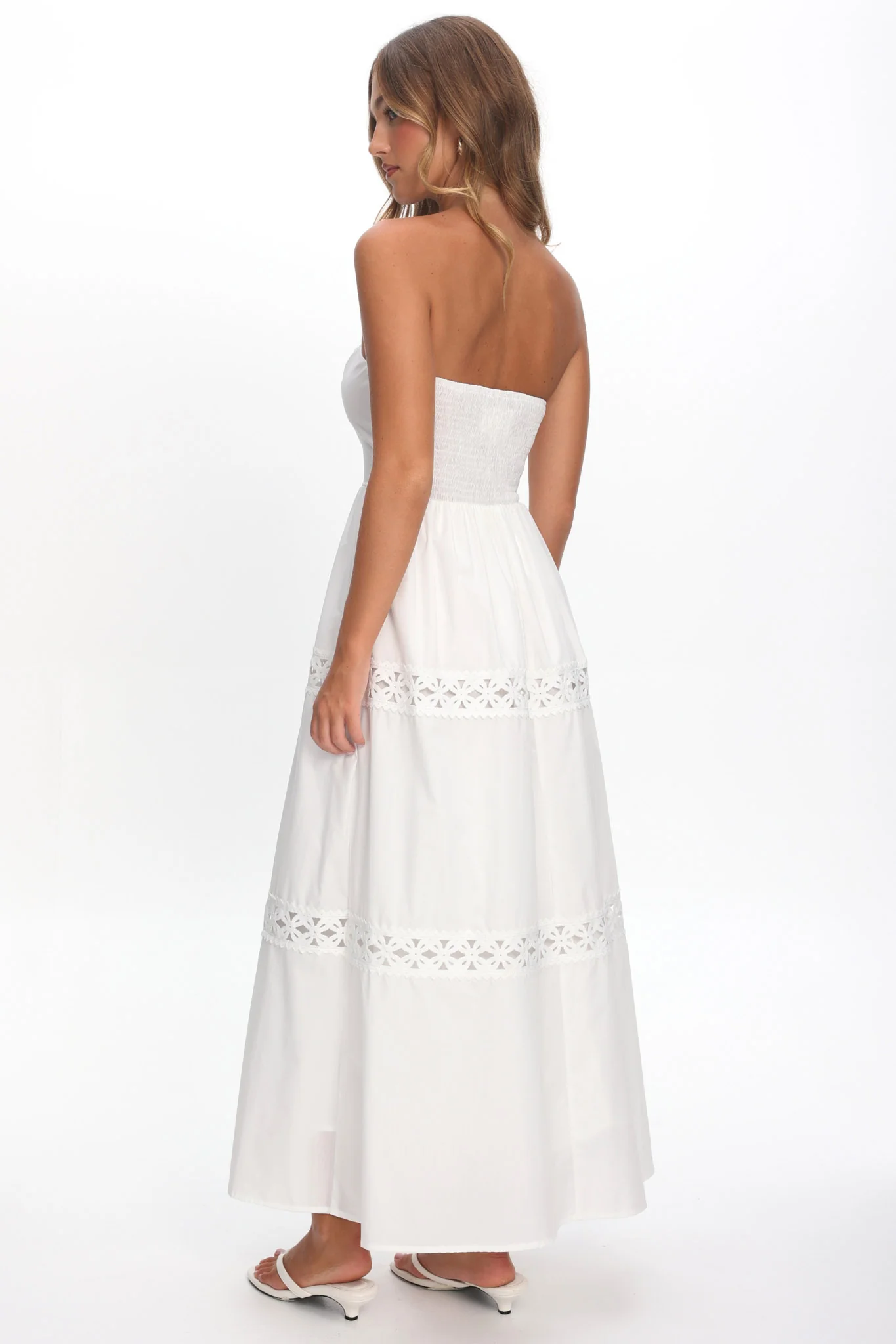 Kelita Strapless Maxi Dress White - Image 3