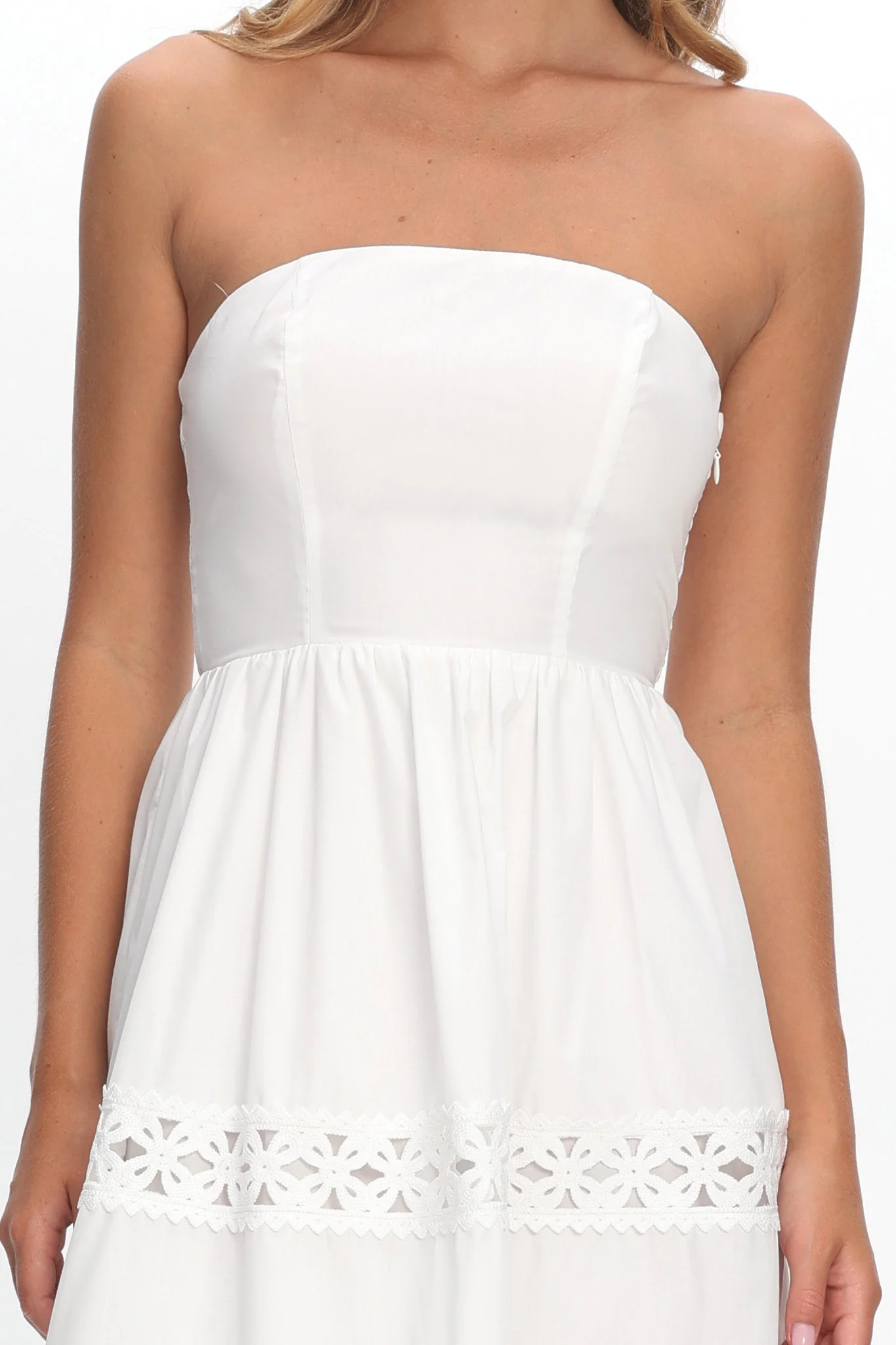Kelita Strapless Maxi Dress White - Image 4
