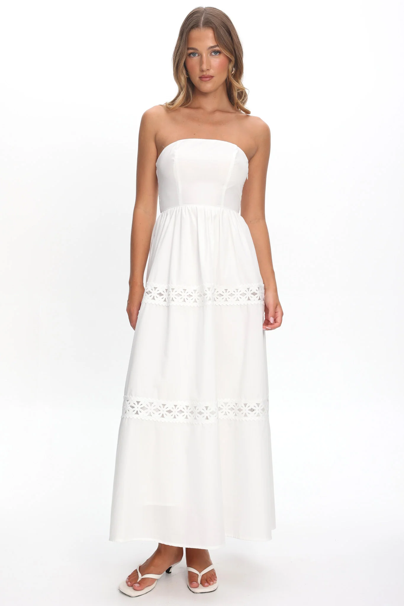 Kelita Strapless Maxi Dress White - Image 5
