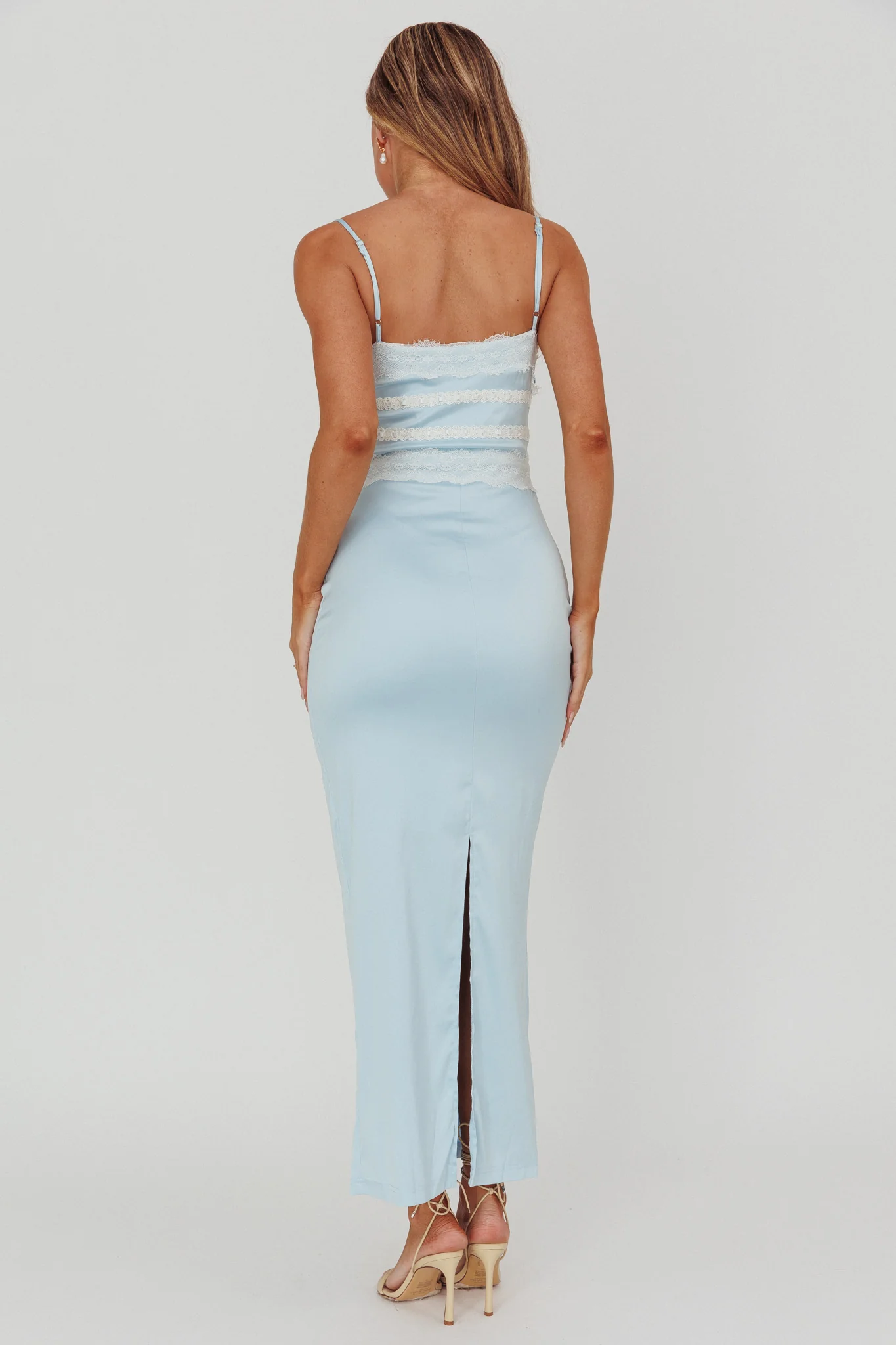 Kellan Lace Trim Maxi Dress Blue - Image 2