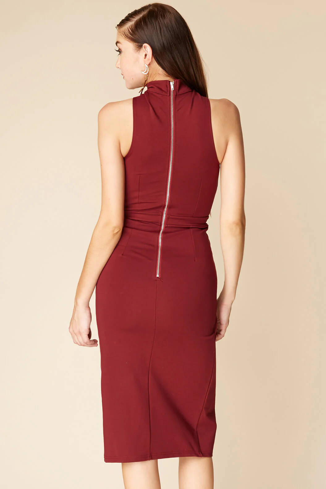 Kennedy Halter Top Midi Dress Berry - Image 5