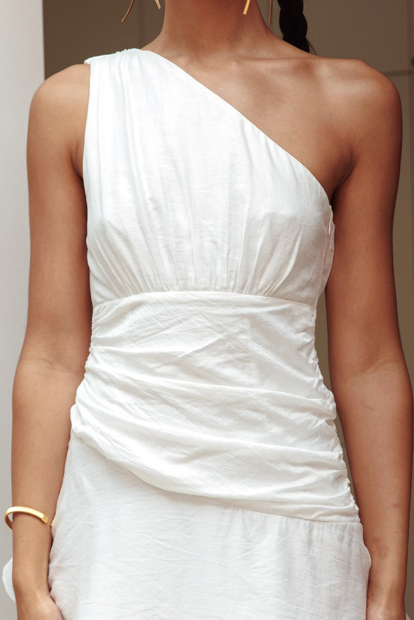 Kenny One Shoulder Tiered Maxi Dress White - Image 4