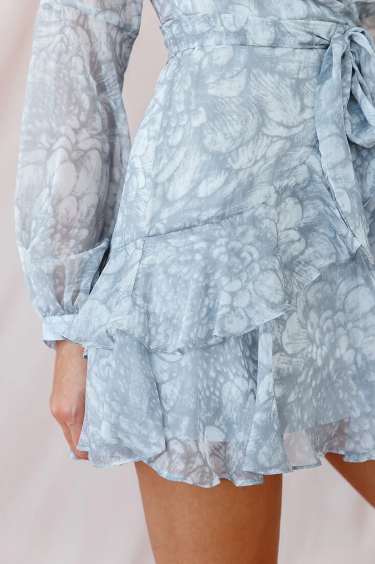 Kerry Layered Balloon Sleeve Dress Grey - Image 9