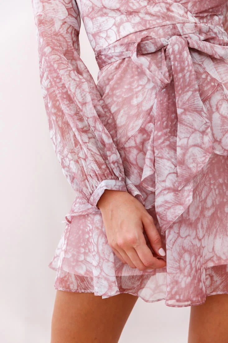 Kerry Layered Balloon Sleeve Dress Nude - Image 4