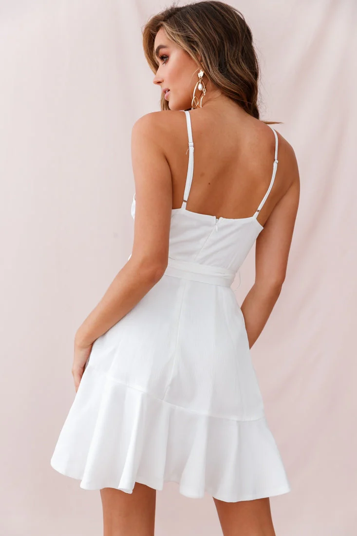 Khandi Wrap Ruffle Dress White - Image 5