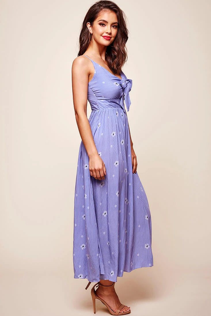 Kiki Thin Stripe Maxi Dress Light Blue - Image 2