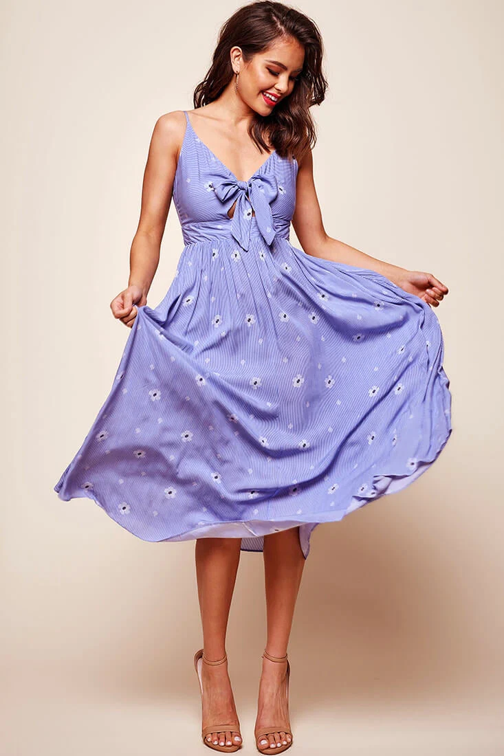 Kiki Thin Stripe Maxi Dress Light Blue - Image 3