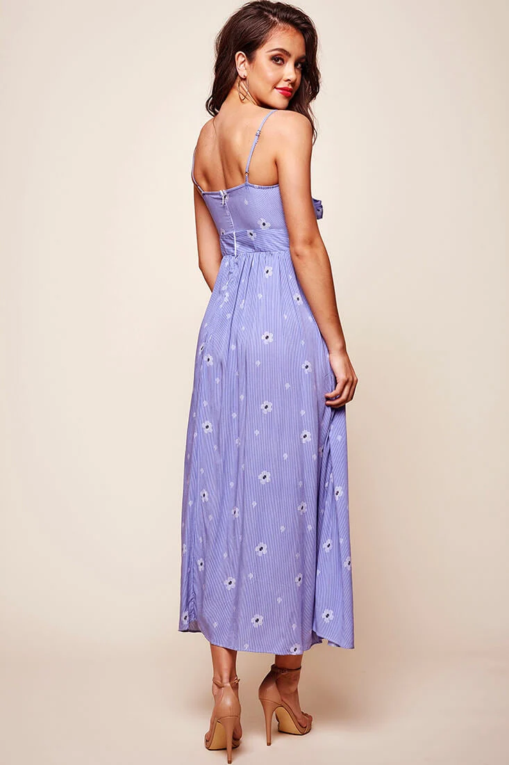 Kiki Thin Stripe Maxi Dress Light Blue - Image 4