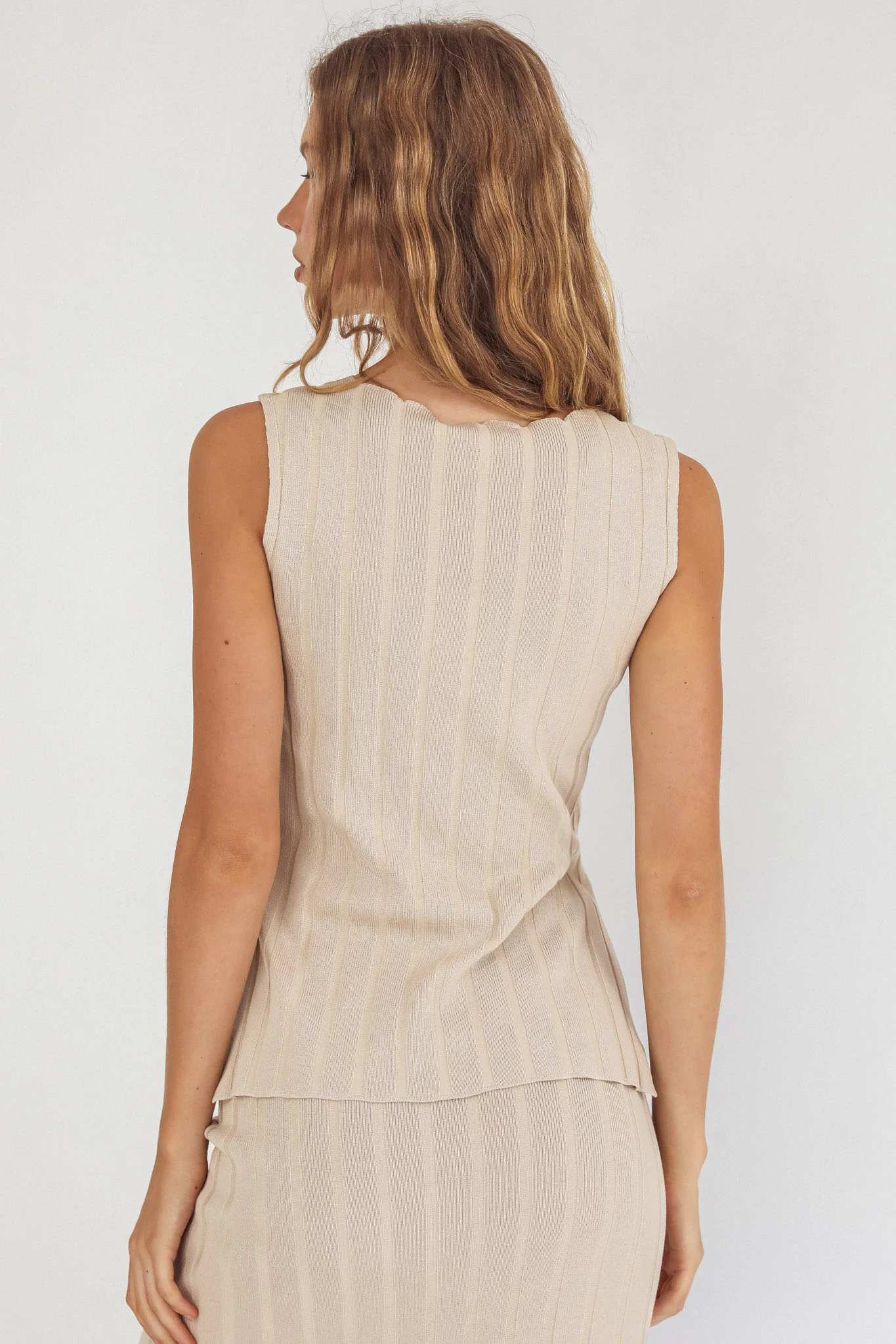 Kimora Sleeveless Knit Top Sand - Image 2