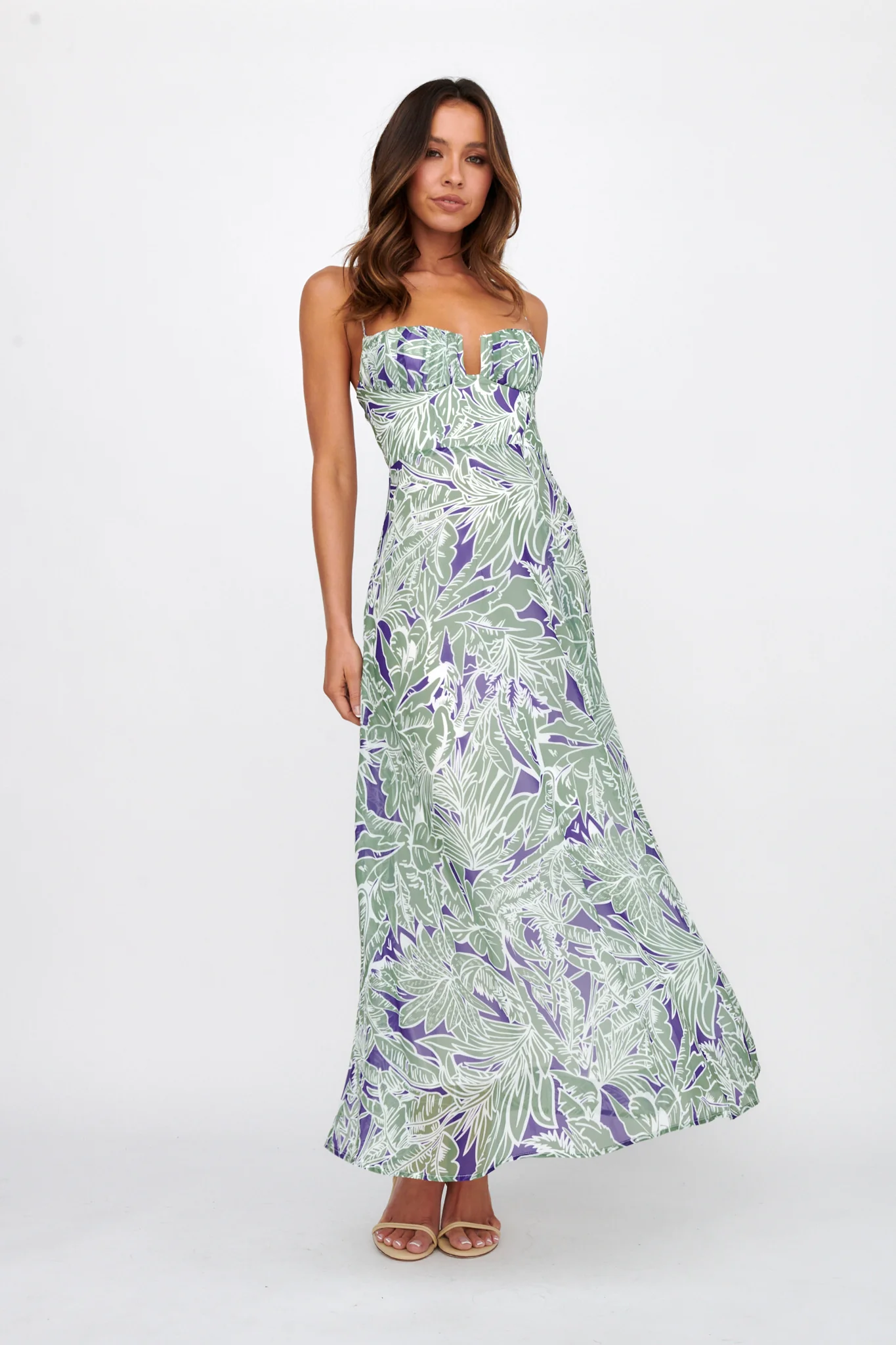Kindred Love Gathered Bust Maxi Dress Blue - Image 2