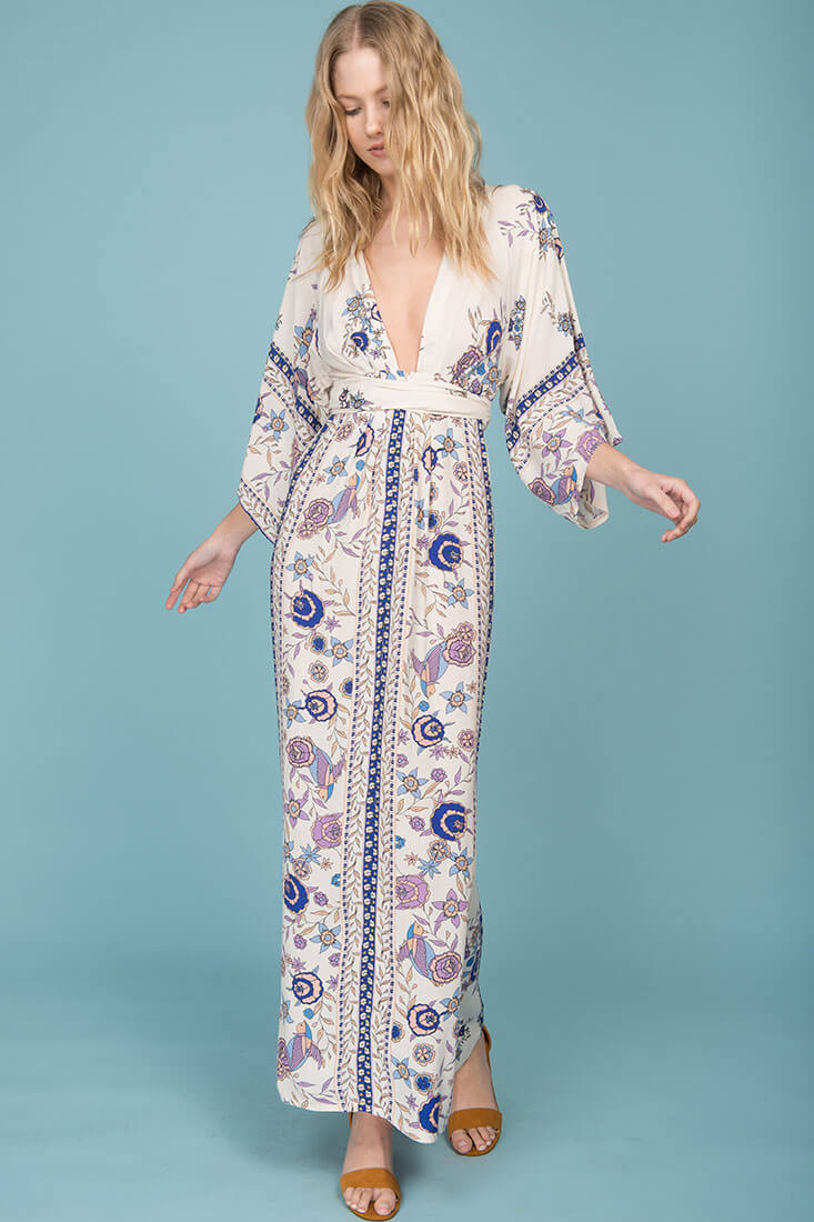 Kira Zip Up Maxi Dress Lily Purple - Image 2