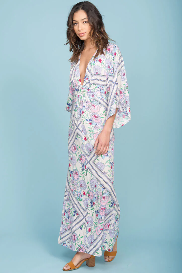 Kira Zip Up Maxi Dress Green - Image 2