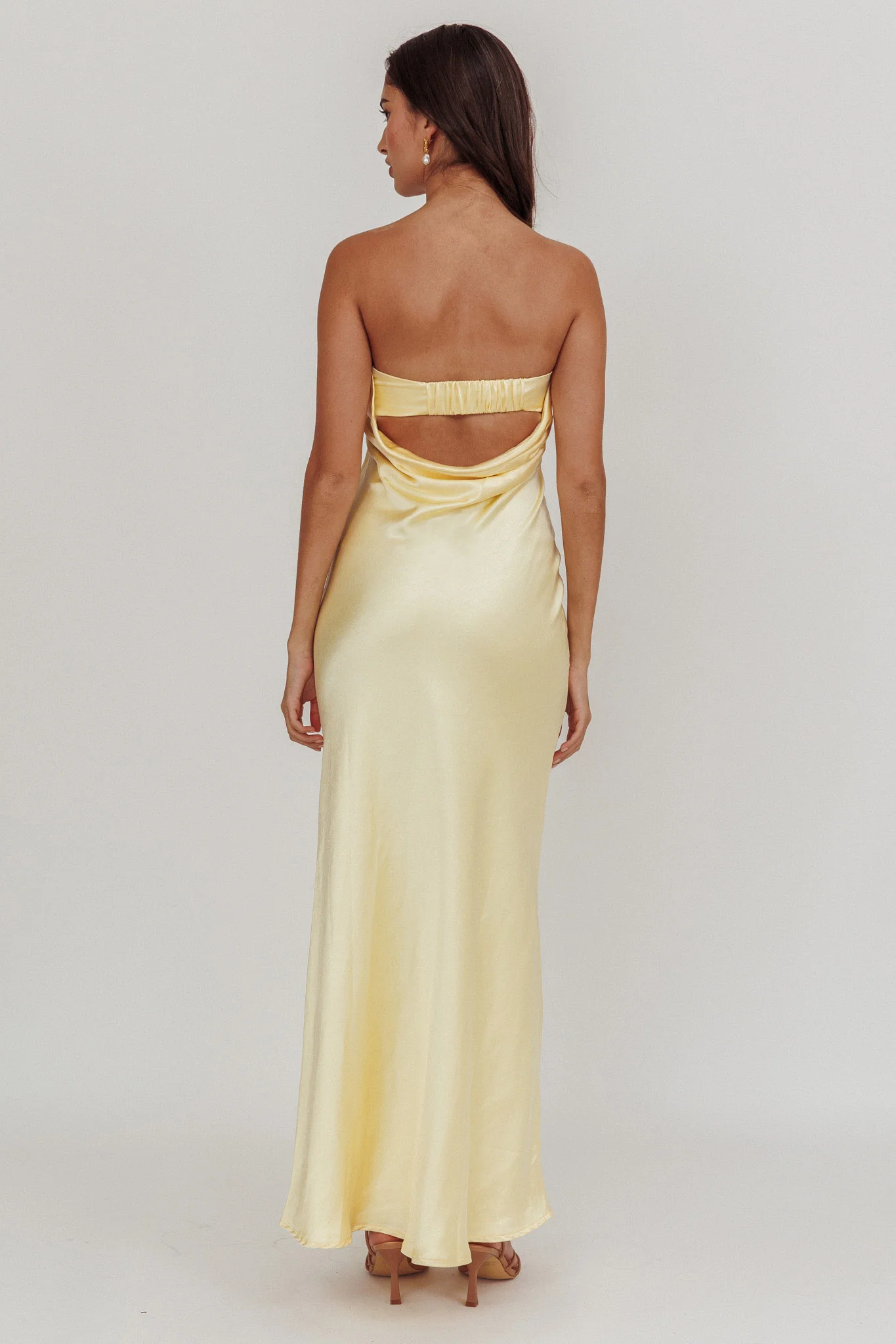 Kona Strapless Open Back Maxi Dress Butter - Image 4
