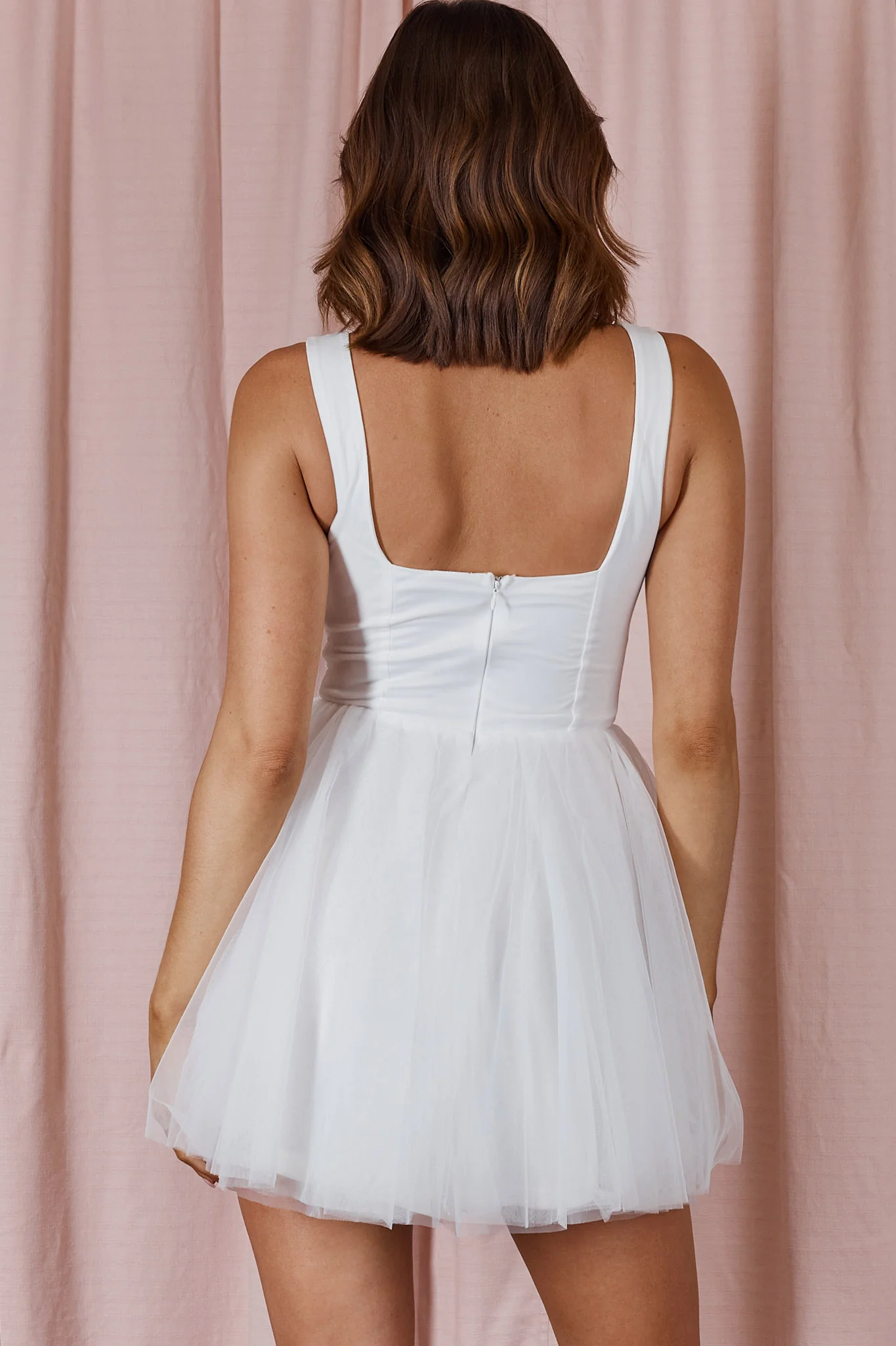 La Ballerine Layered Mesh Mini Dress White - Image 2
