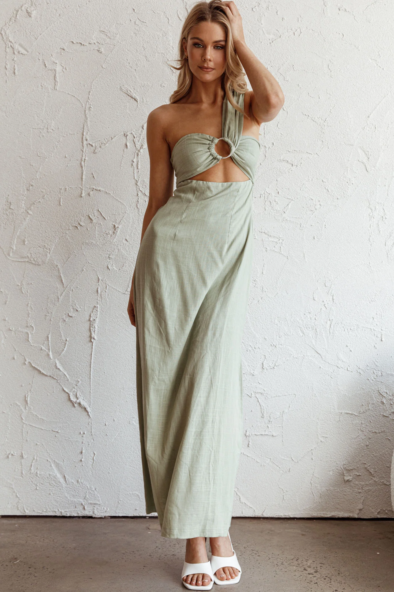 La Sierra Buckle Bust Midi Dress Pistachio - Image 6