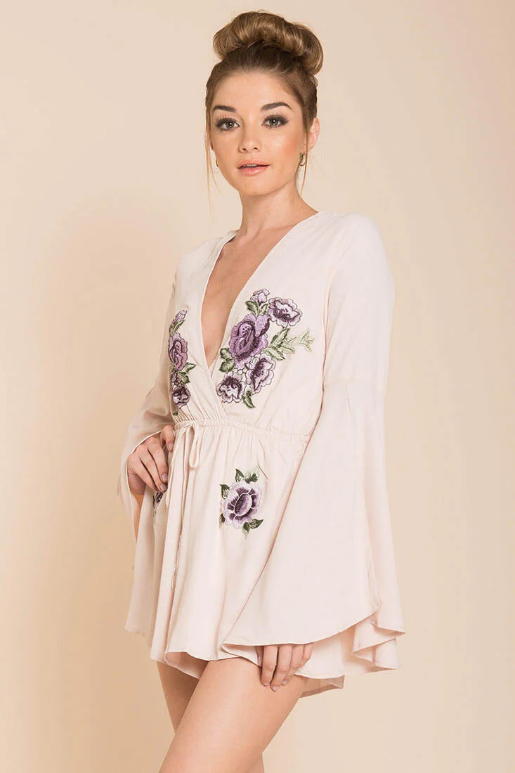Lailani Floral Romper Nude - Image 5