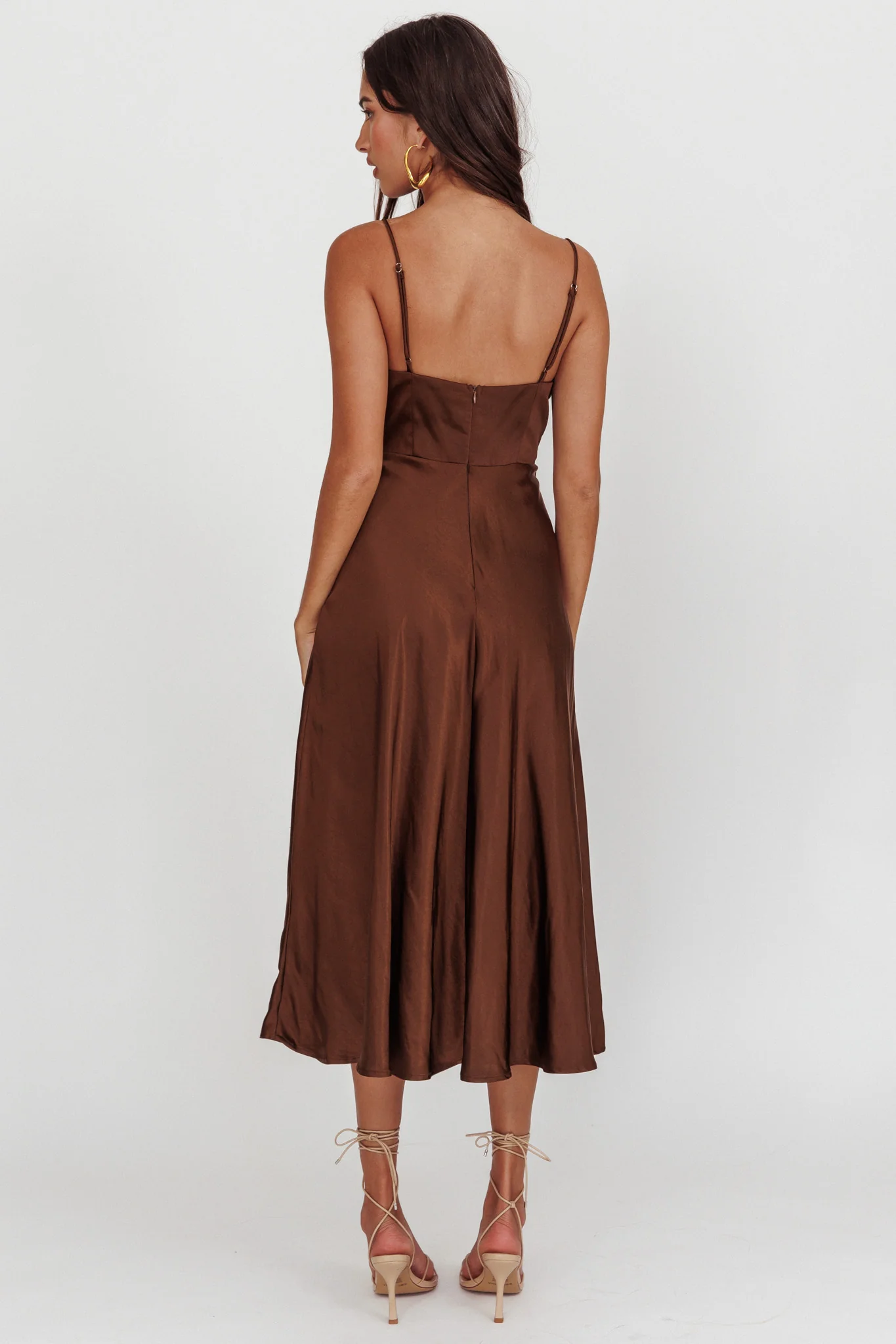Lake Como A-Line Midi Dress Brown - Image 2