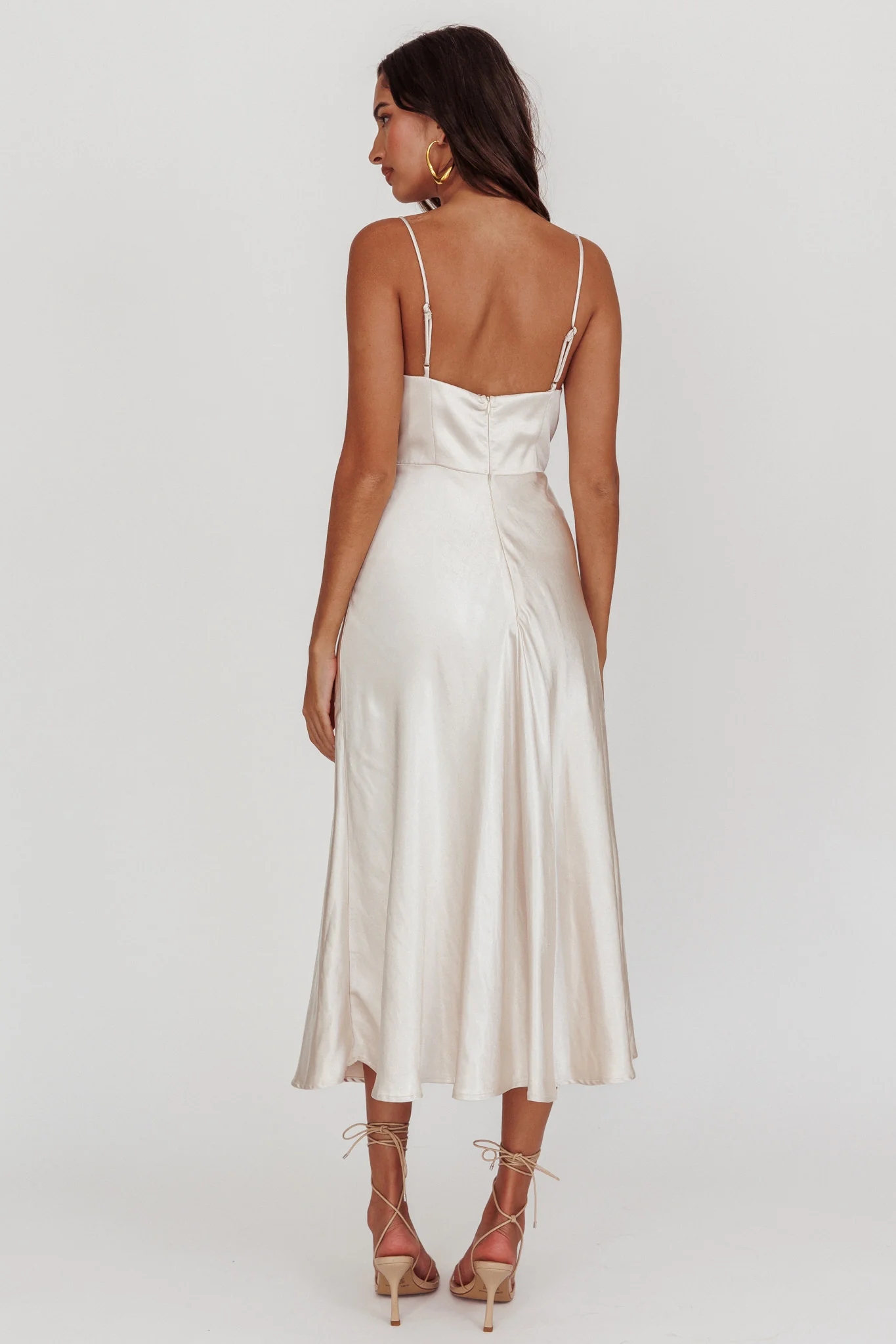 Lake Como A-Line Midi Dress Champagne - Image 2