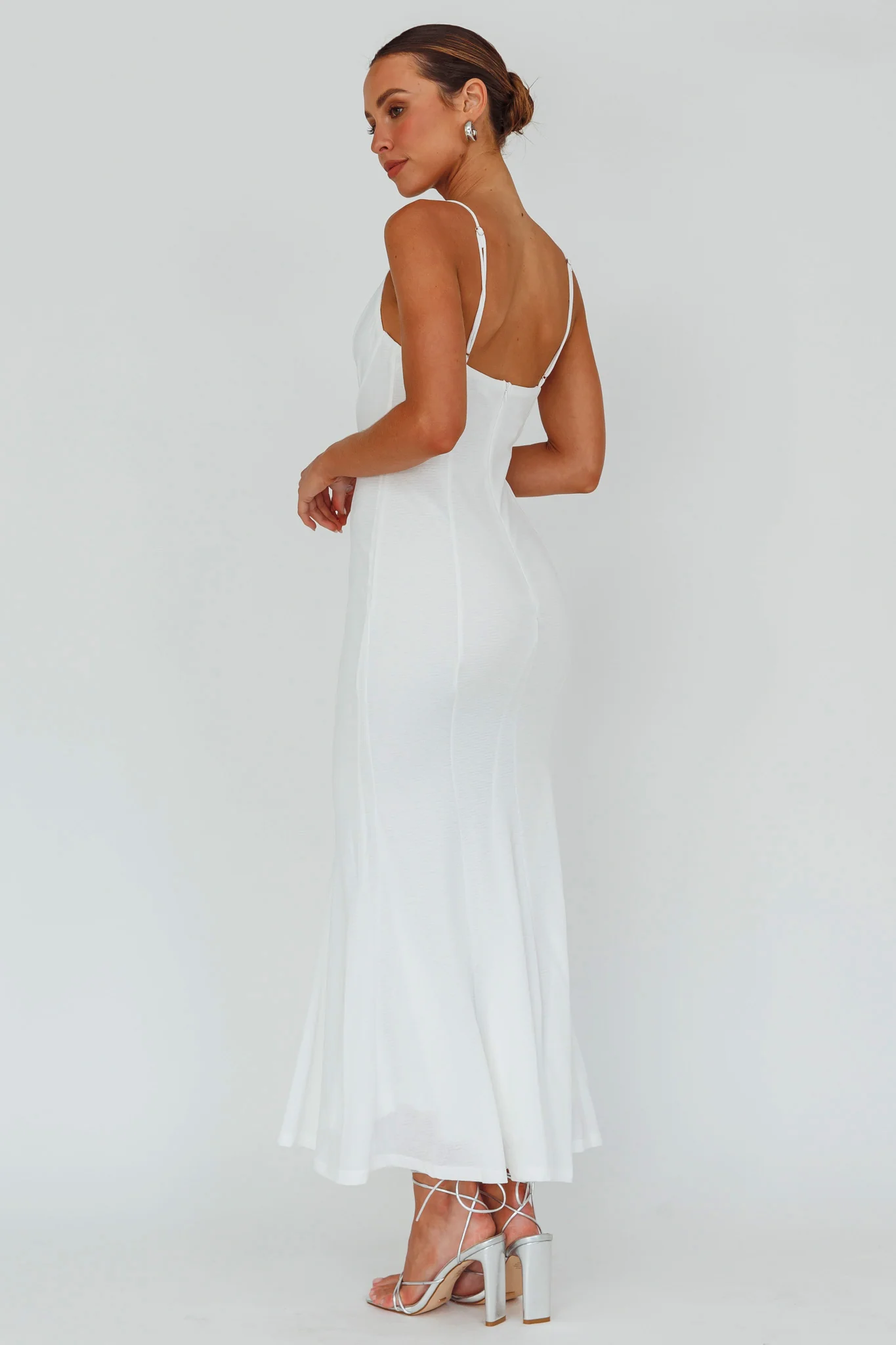 Lake Como Bodycon Maxi Dress White - Image 2