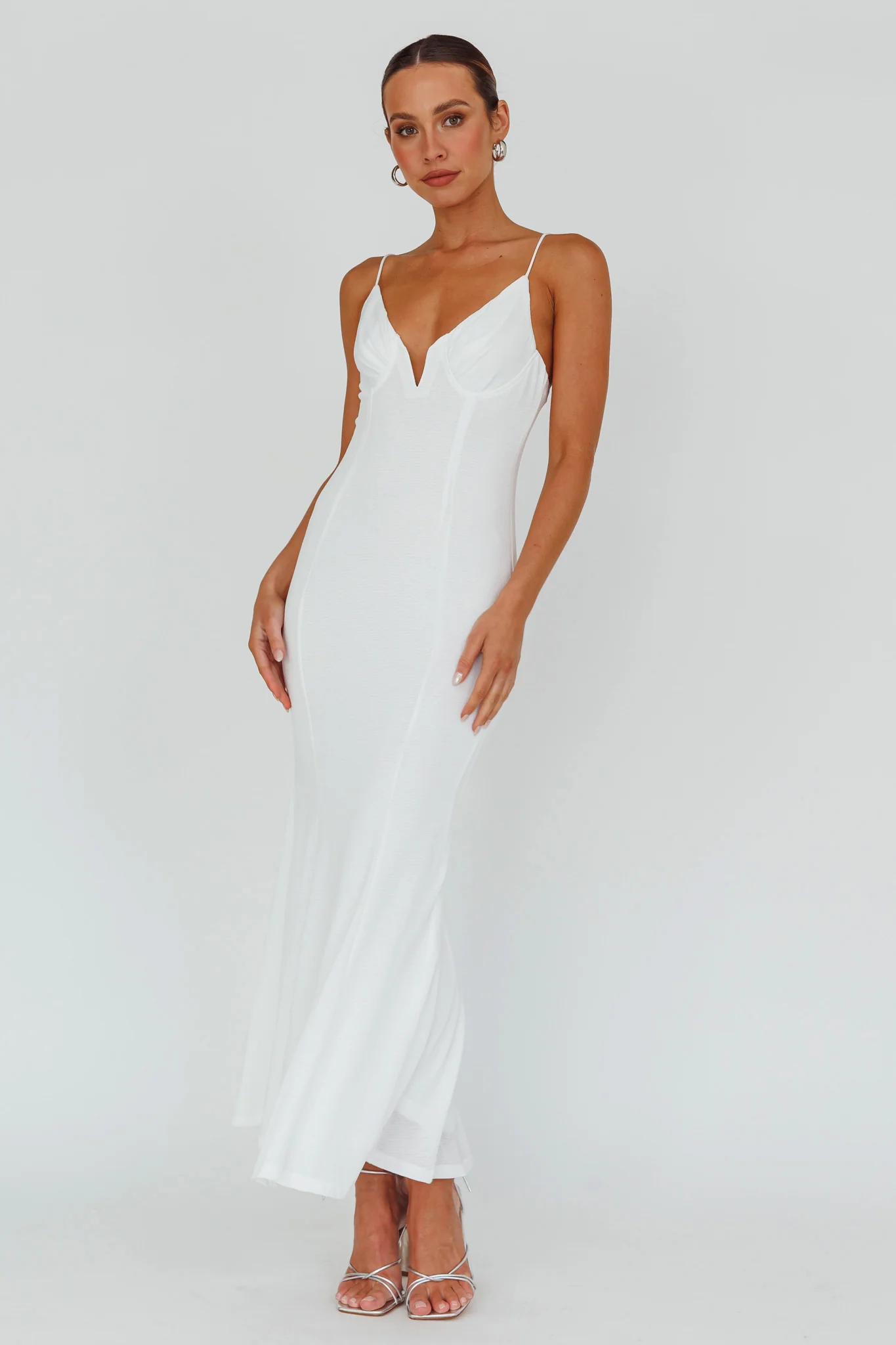 Lake Como Bodycon Maxi Dress White - Image 6