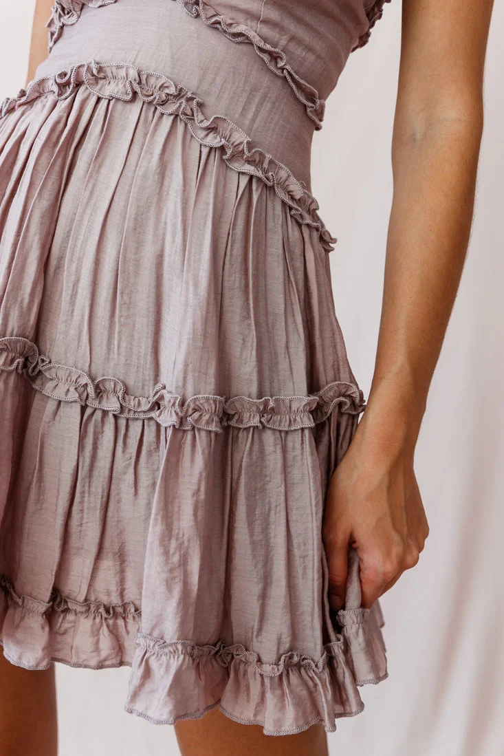 Laney Low Back Cami Strap Dress Mocha - Image 4