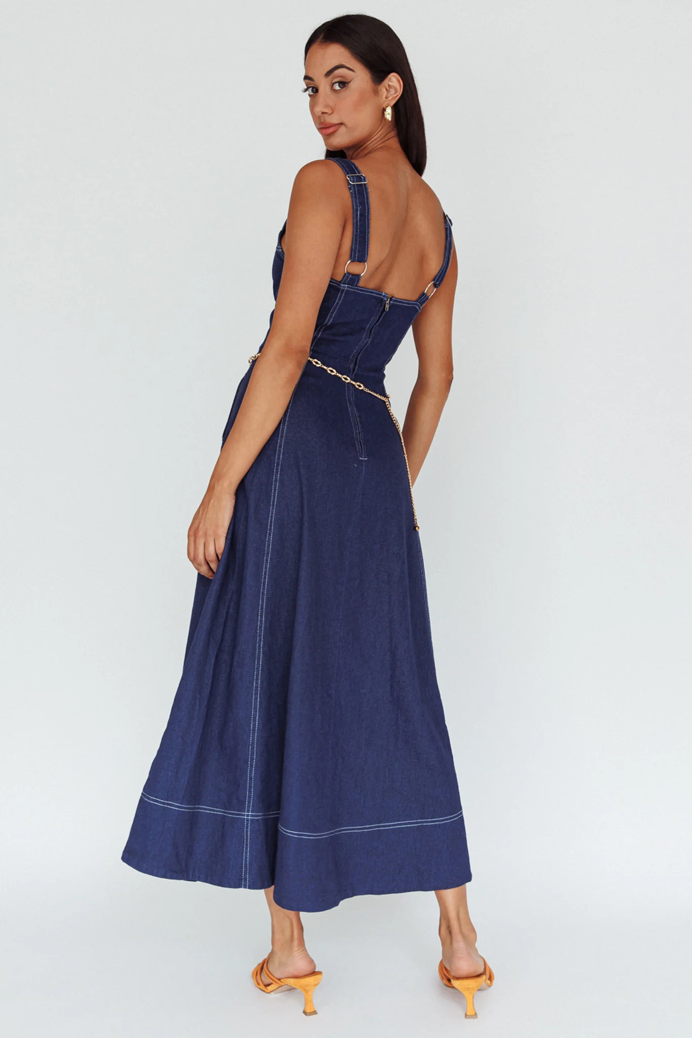 Laureen Pocket Maxi Dress Denim Indigo - Image 2
