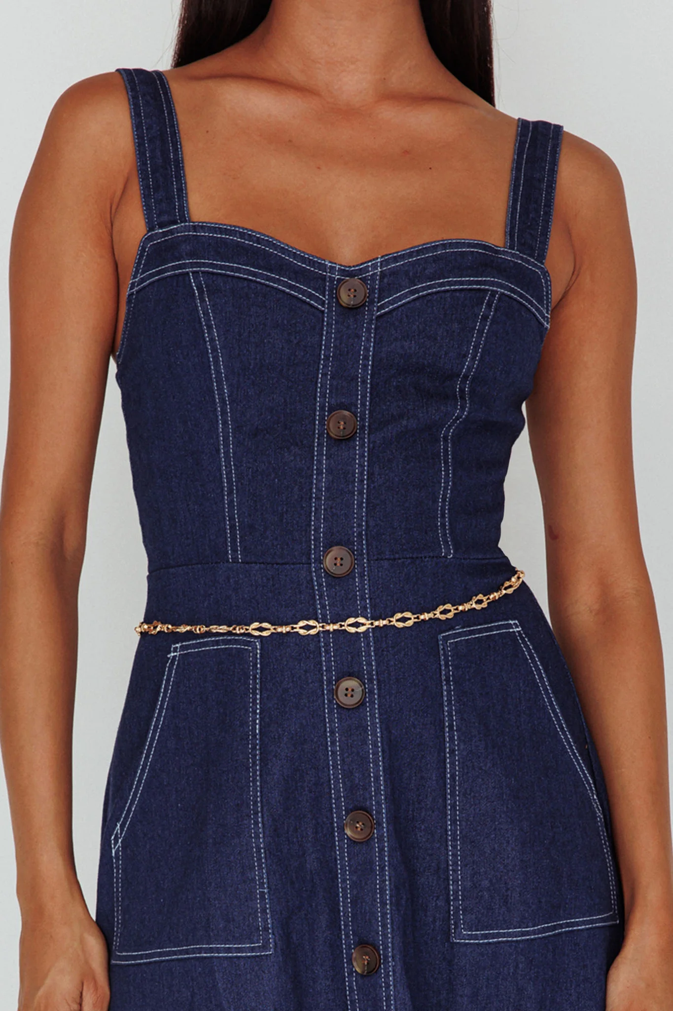 Laureen Pocket Maxi Dress Denim Indigo - Image 4