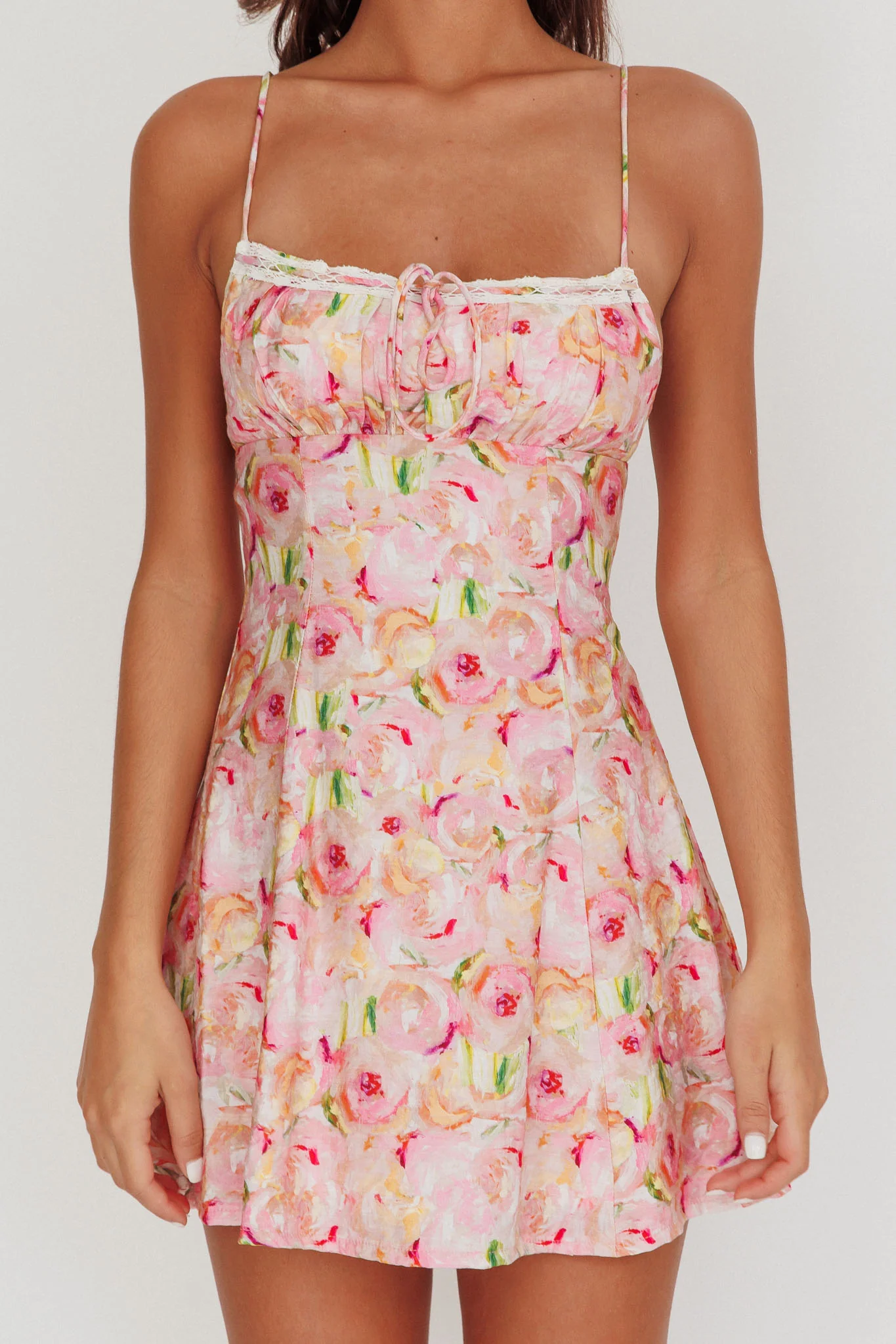 Lead The Way Abstract Print Mini Dress Pink - Image 4