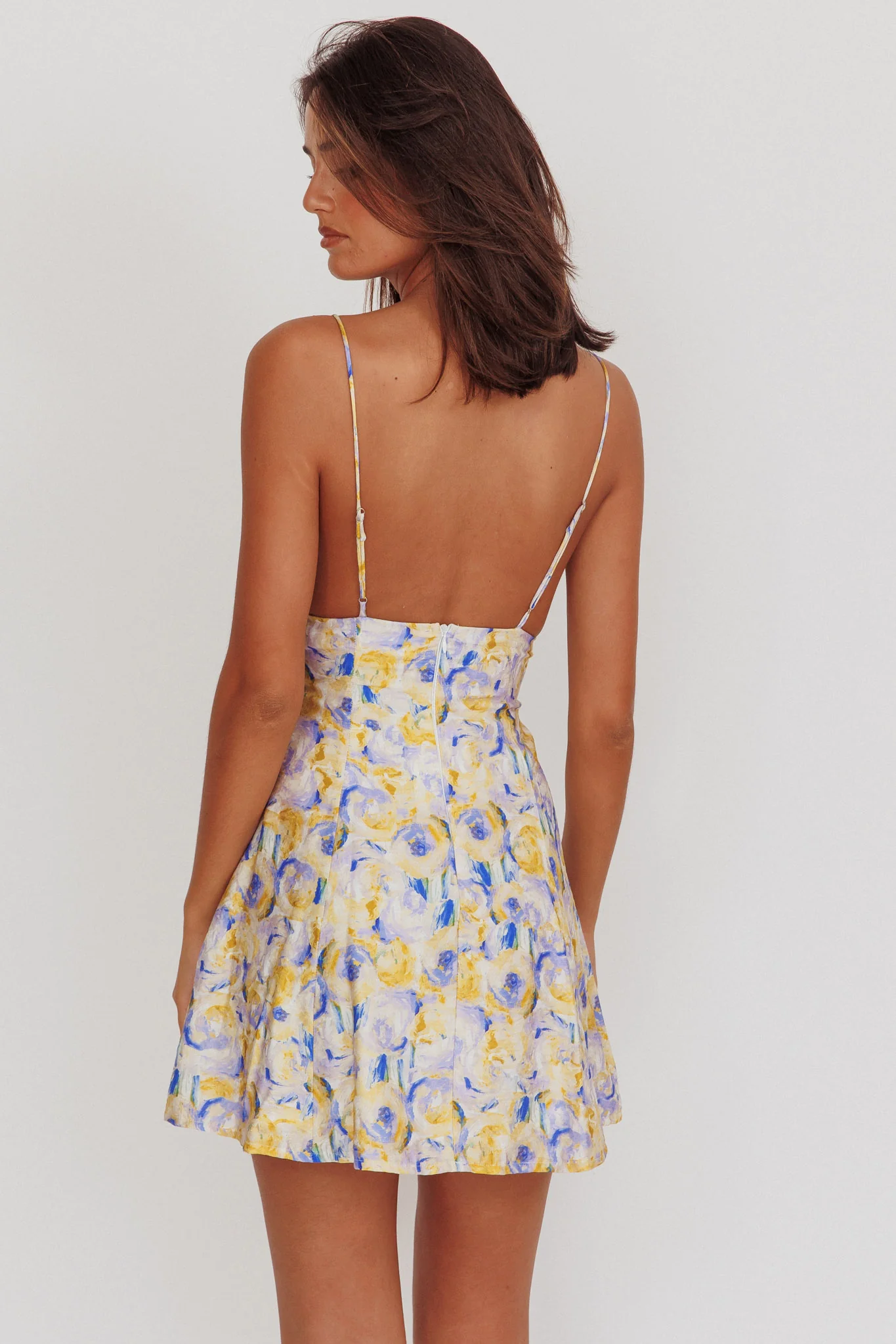 Lead The Way Abstract Print Mini Dress Yellow - Image 2