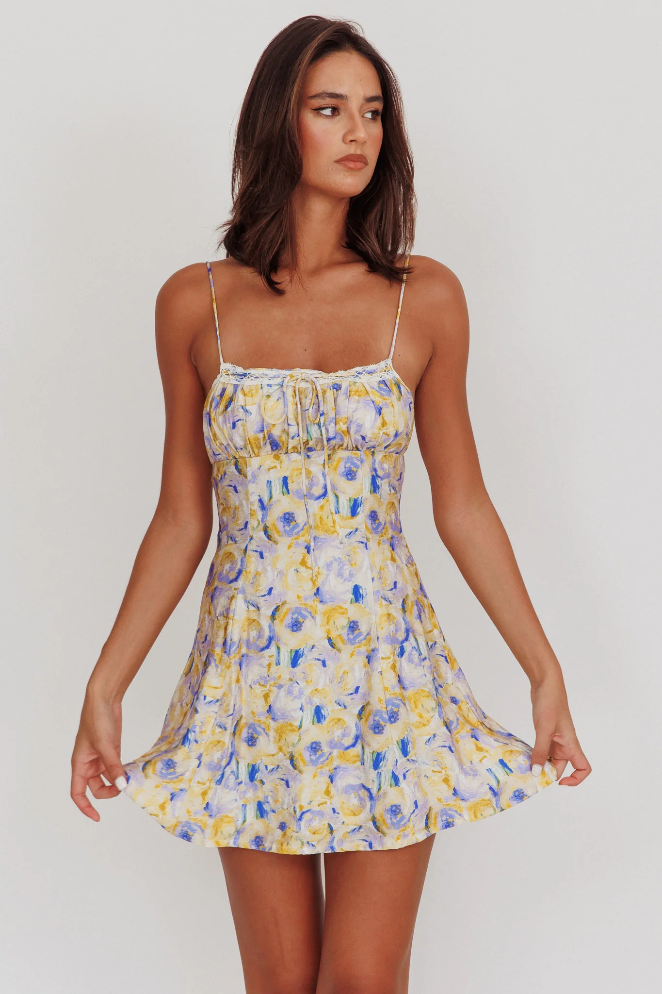 Lead The Way Abstract Print Mini Dress Yellow - Image 5