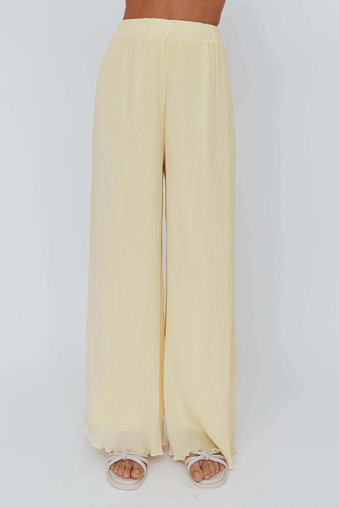 Light Energy Accordion Pleat Pants Lemon - Image 3