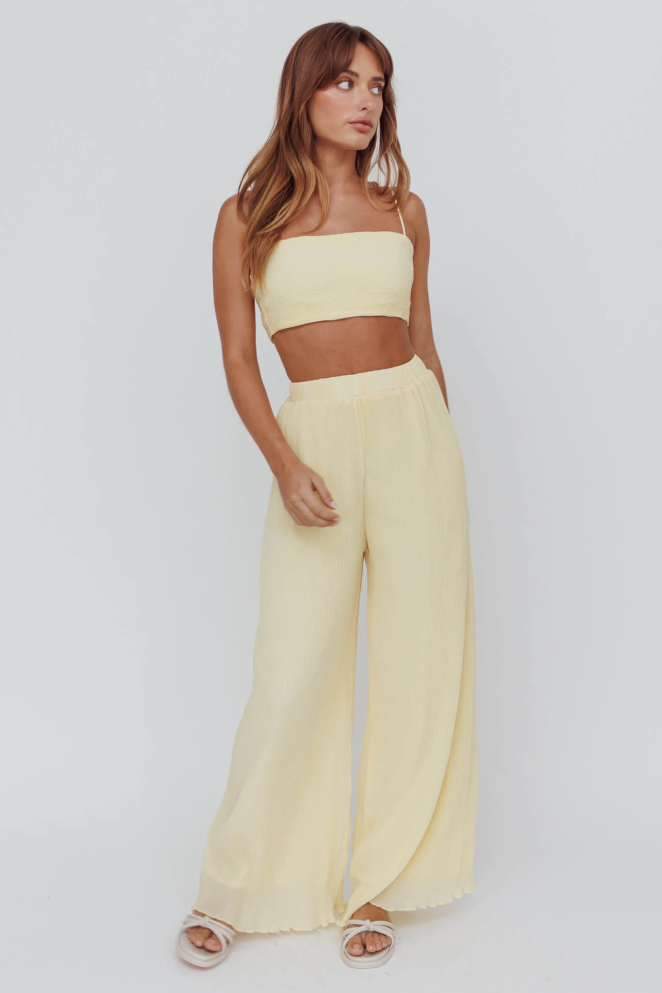 Light Energy Accordion Pleat Pants Lemon - Image 5